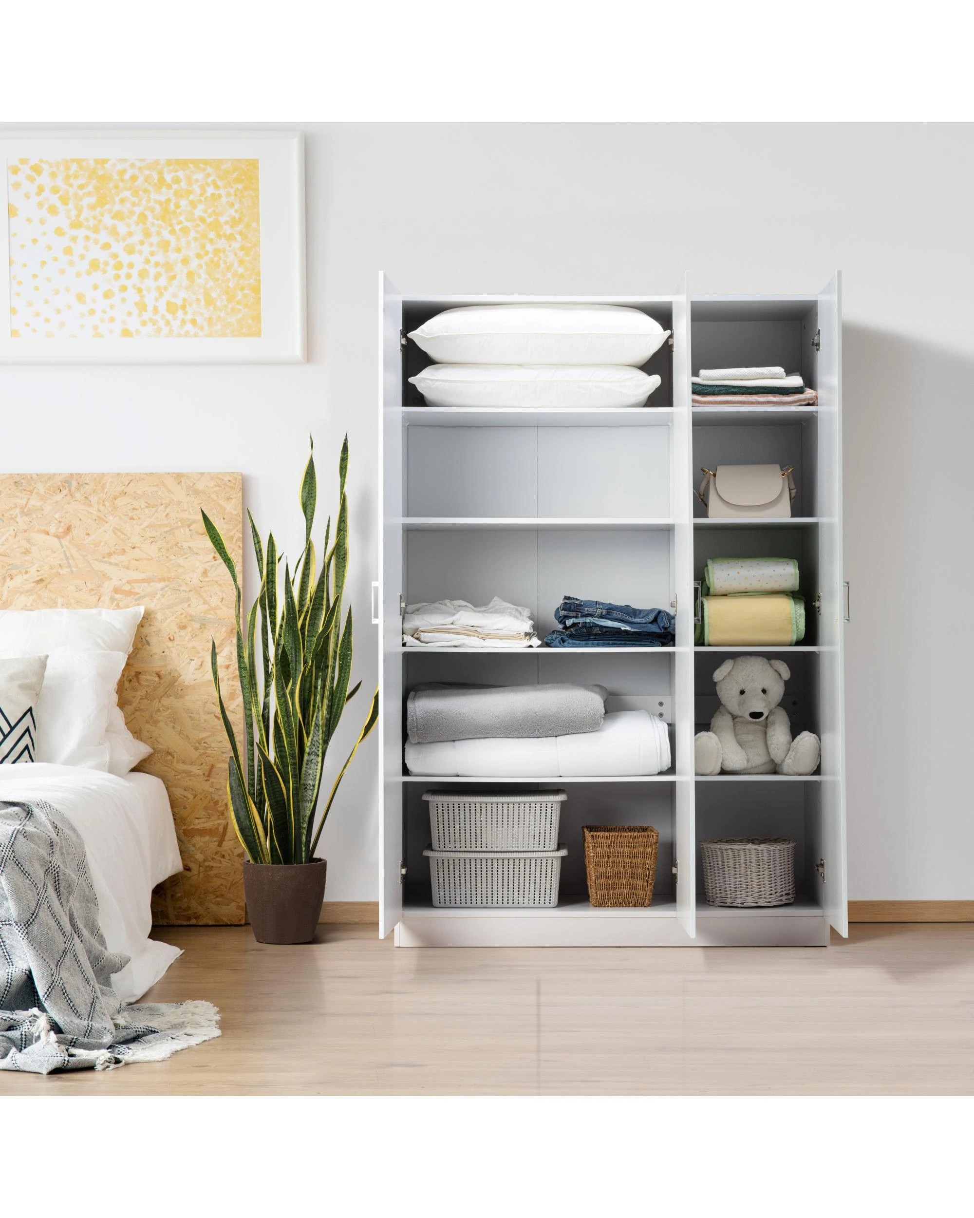 3 Kodu Ivy Pantry Cupboard Storage Cabinet 3 Door 5 Tier Shelf Multipurpose - White, 3 of 10
