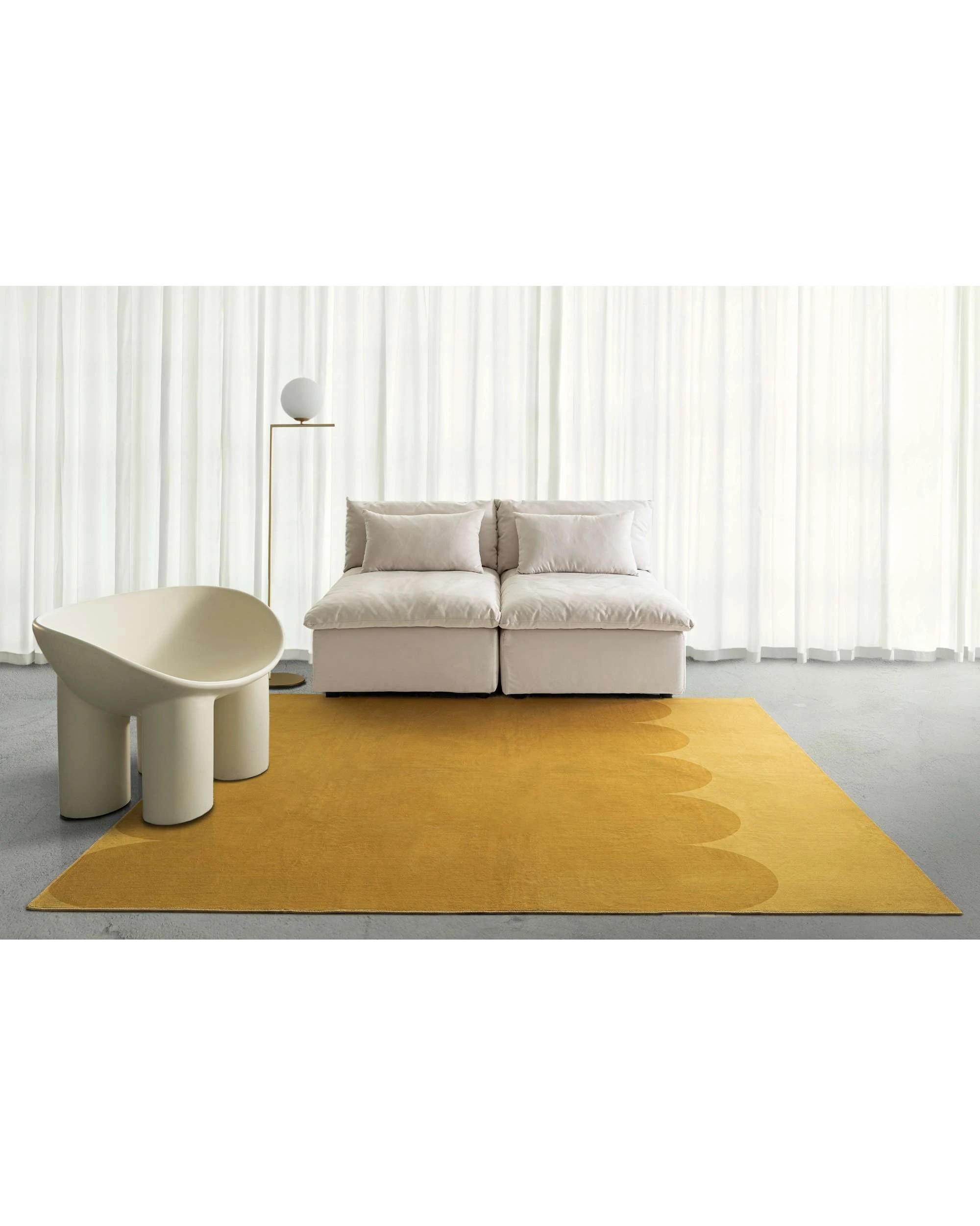 2 Loopsie Poyeni Printed Mustard Washable Rug-290cm x 190cm - Yellow, 2 of 8