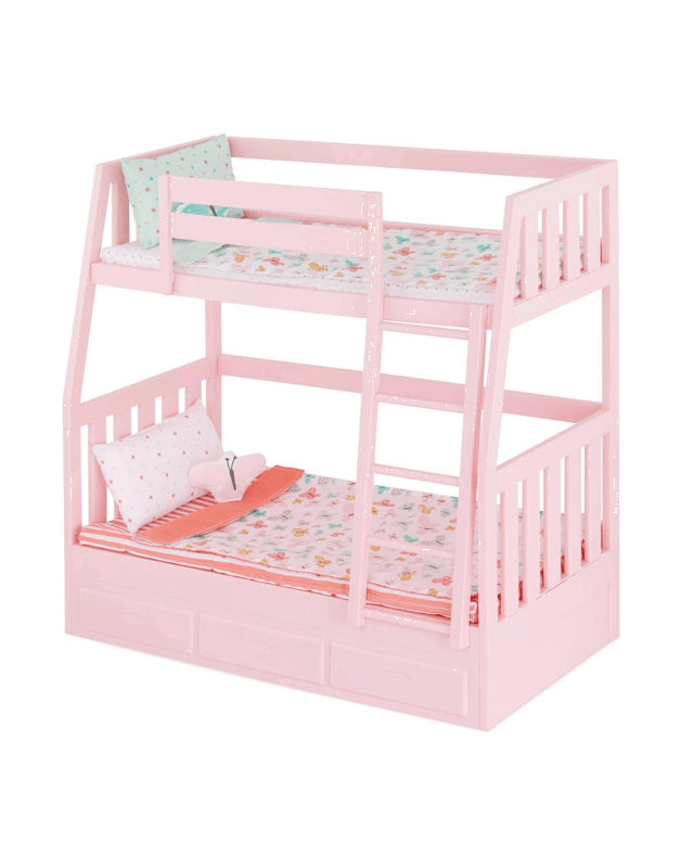 Our Generation Dreams for Two 18-inch Doll Butterfly-Themed Bunk Bed Furniture Set - 