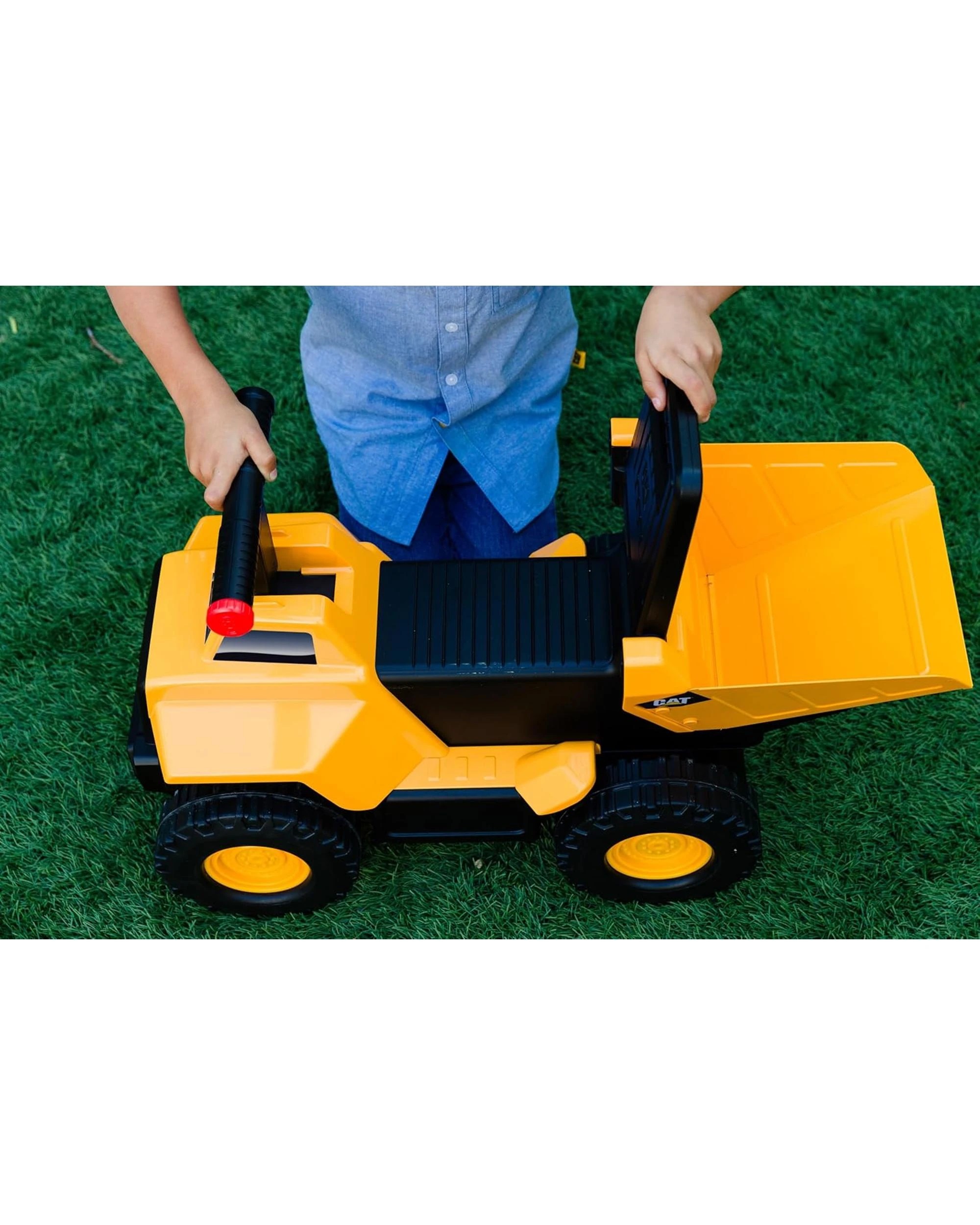 6 CAT Play and Ride Dump Truck - Yellow, 6 of 6
