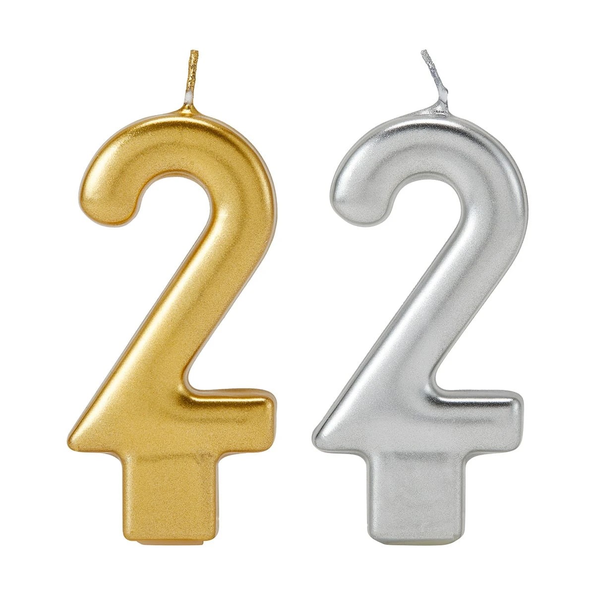 1 Metallic Candle Number 2 - Assorted, 1 of 6