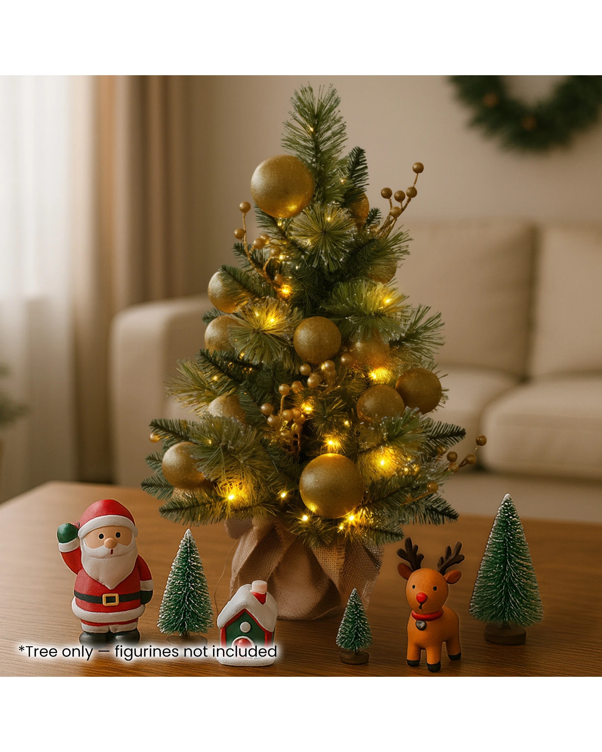 5 Christabelle 61cm Battery-operated Christmas Tree Warm Lights Led Table Top Gold, 5 of 7