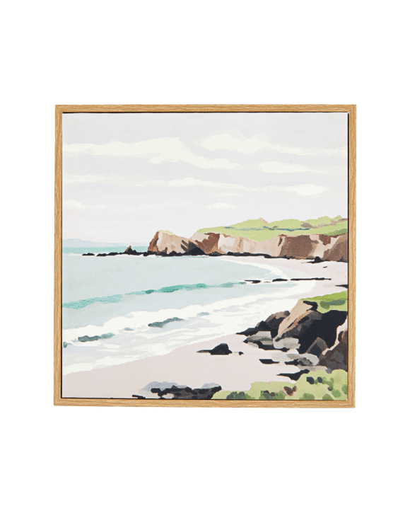 At The Beach Framed Canvas -25cm x 25cm