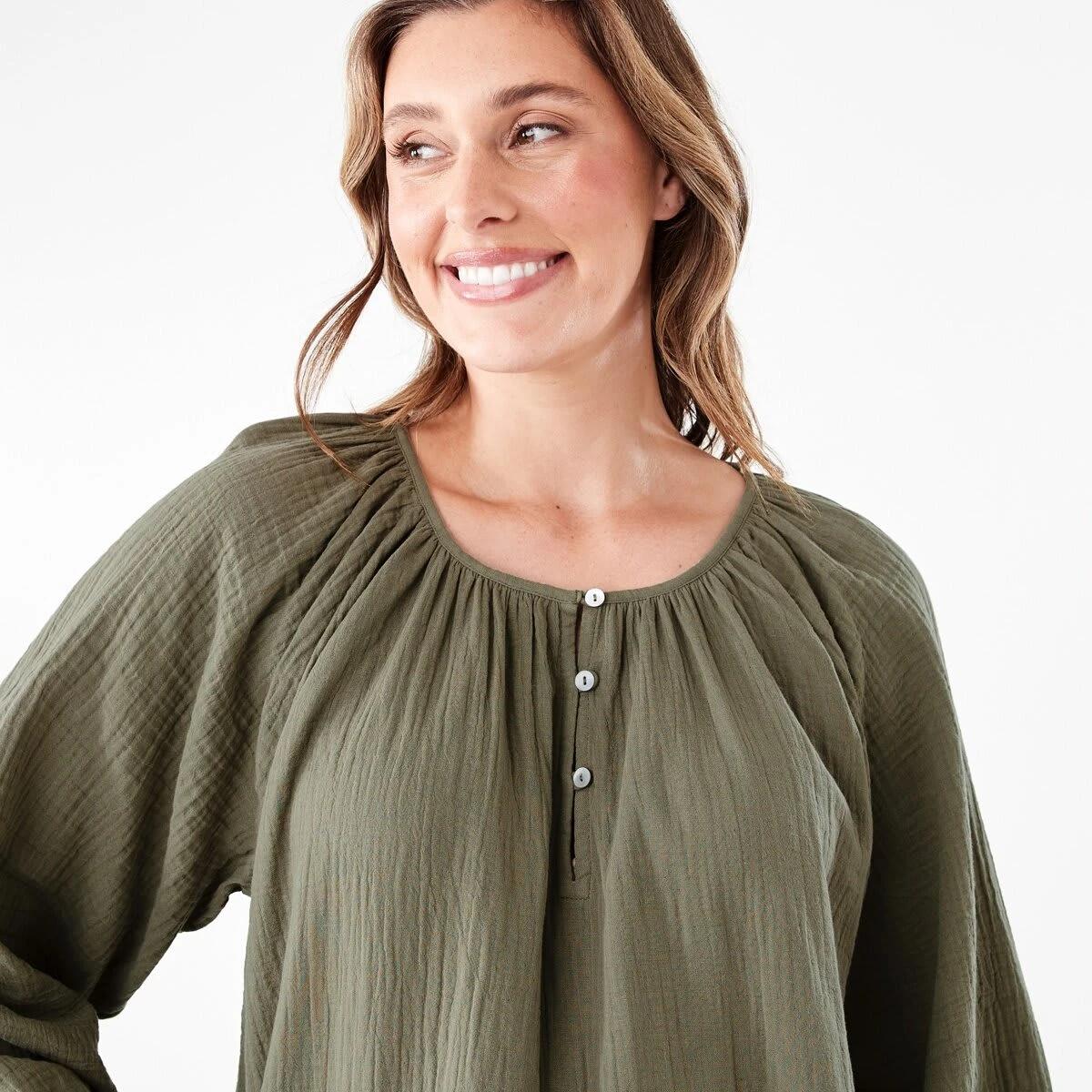 4 Long Sleeve Double Cloth Top PAVEMENT GREY, 4 of 6