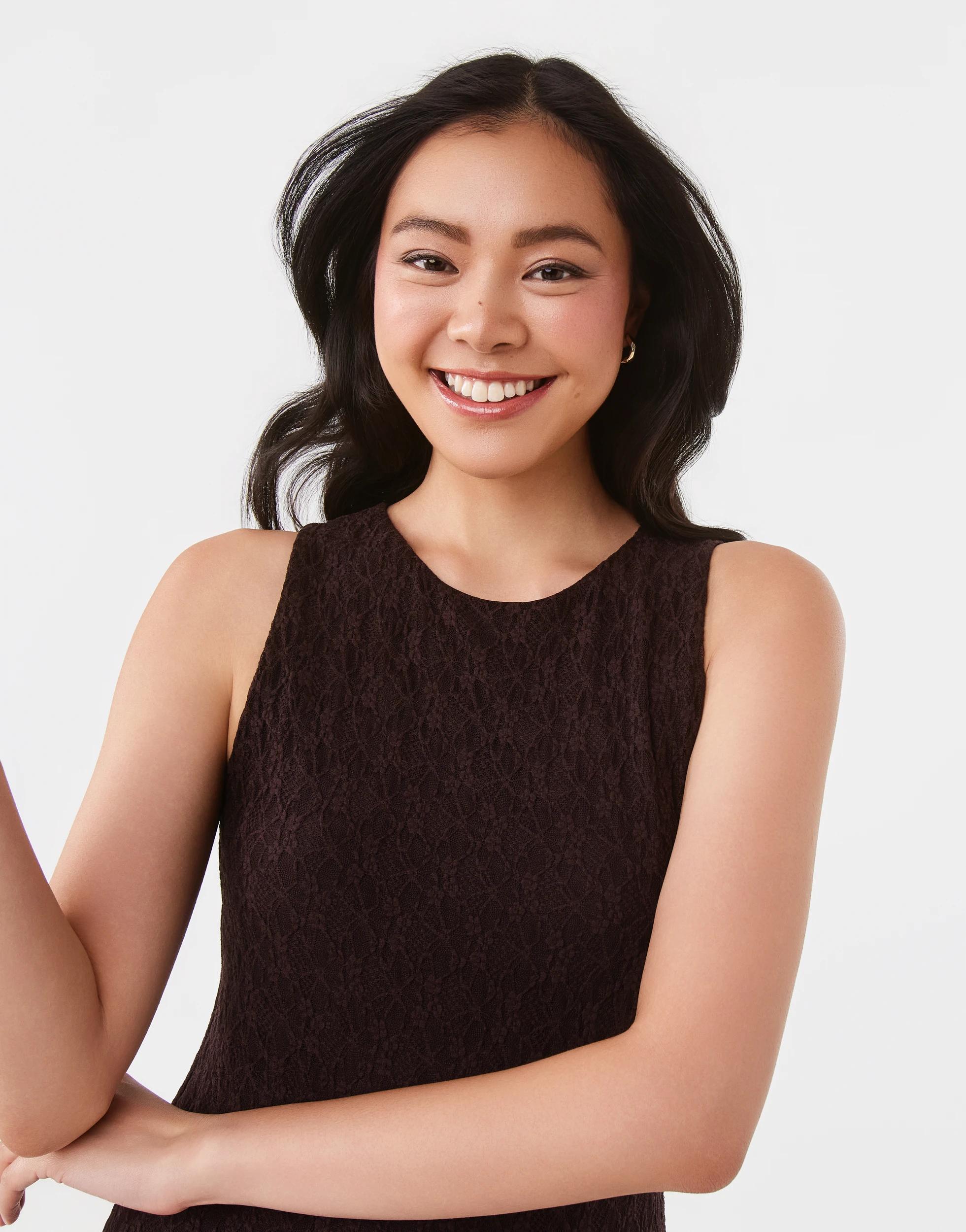 4 Sleeveless Lace Midi Dress Choc Plum, 4 of 6