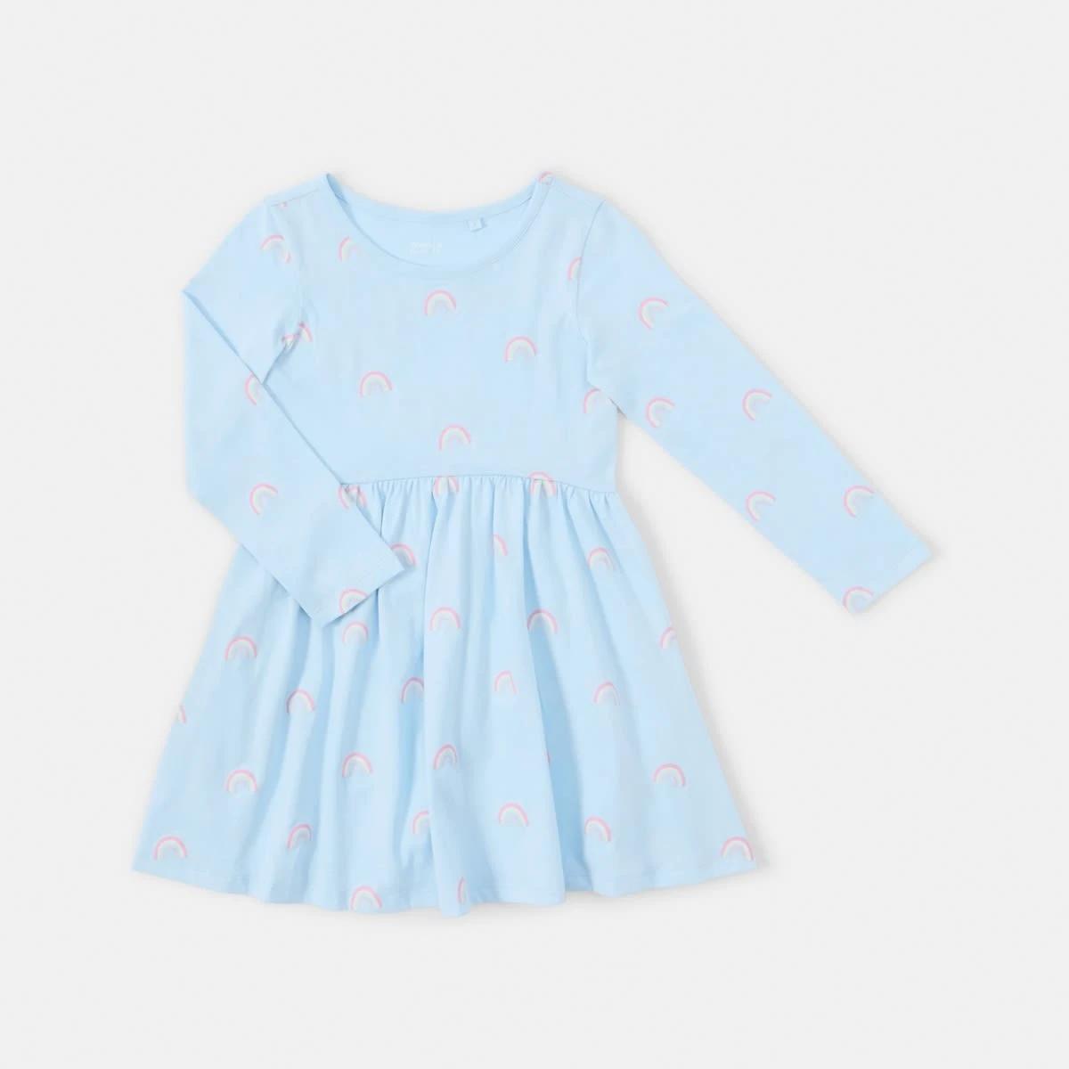 8 Long Sleeve Jersey Dress Rainbow, 8 of 9