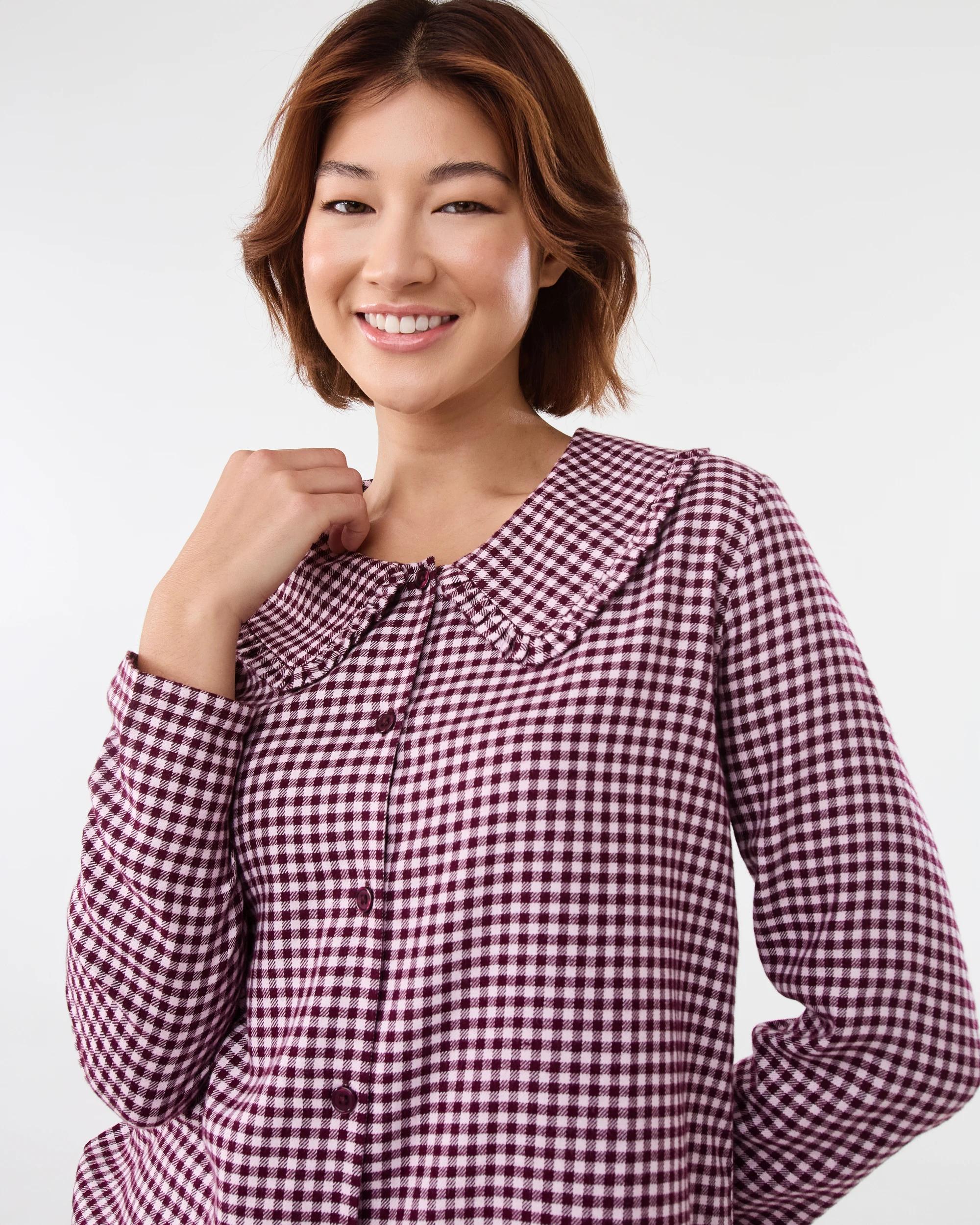 4 Collar Flannel Pyjama Set Red Chk, 4 of 7