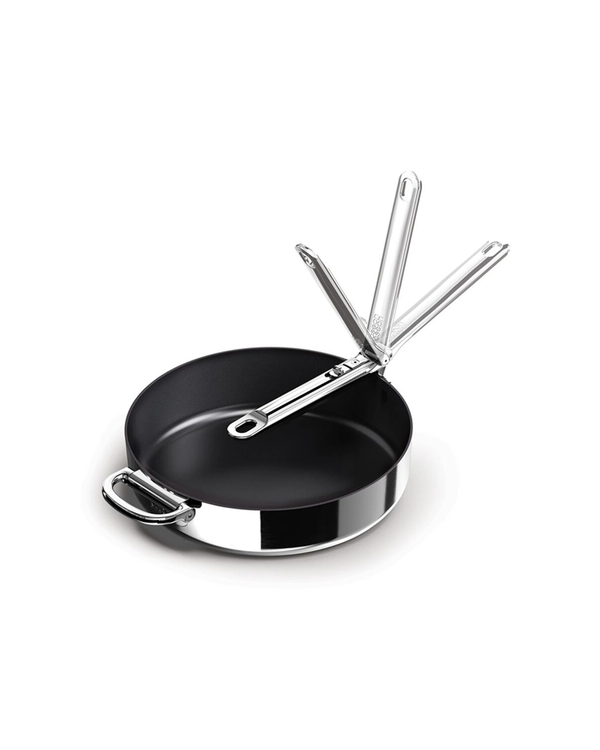 2 Joseph Joseph Space 28cm Induction Frypan Non Stick With Foldable Handle - Silver, 2 of 7