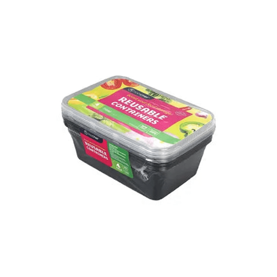 1 Top Chef 4pc Multi-purpose Food Containers 750ml 17x11.5x5.5cm Food Storage
 - Black, 1 of 2