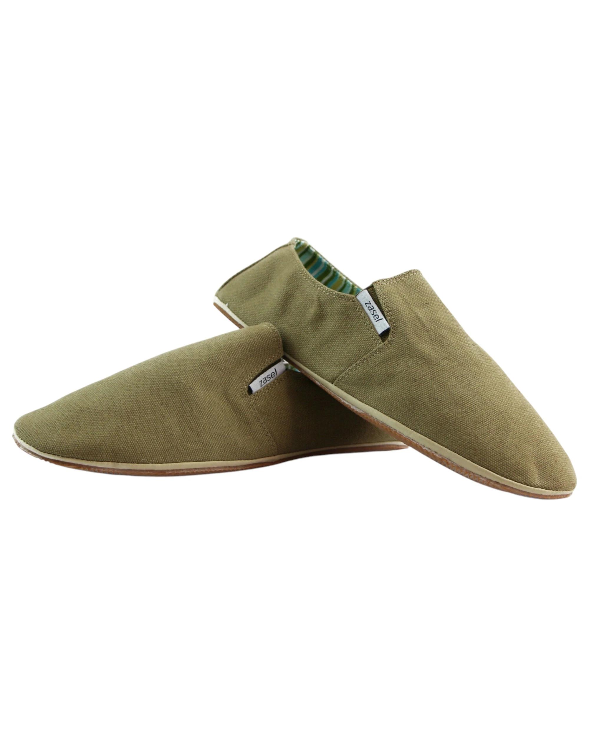 1 Zasel Mens Cotton Canvas Shoes KHAKI, 1 of 1