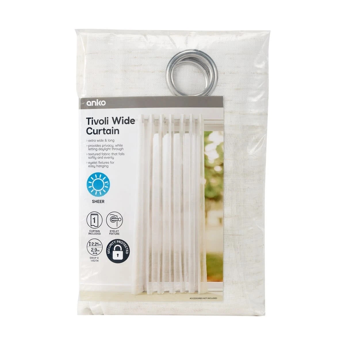6 Tivoli Wide Curtain - White, 6 of 6