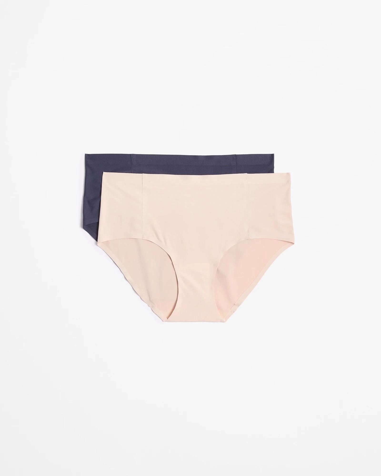 1 Target 2 Pack Bonded No Show Midi Briefs BARE BEAUTY/WINTER BLUE, 1 of 8