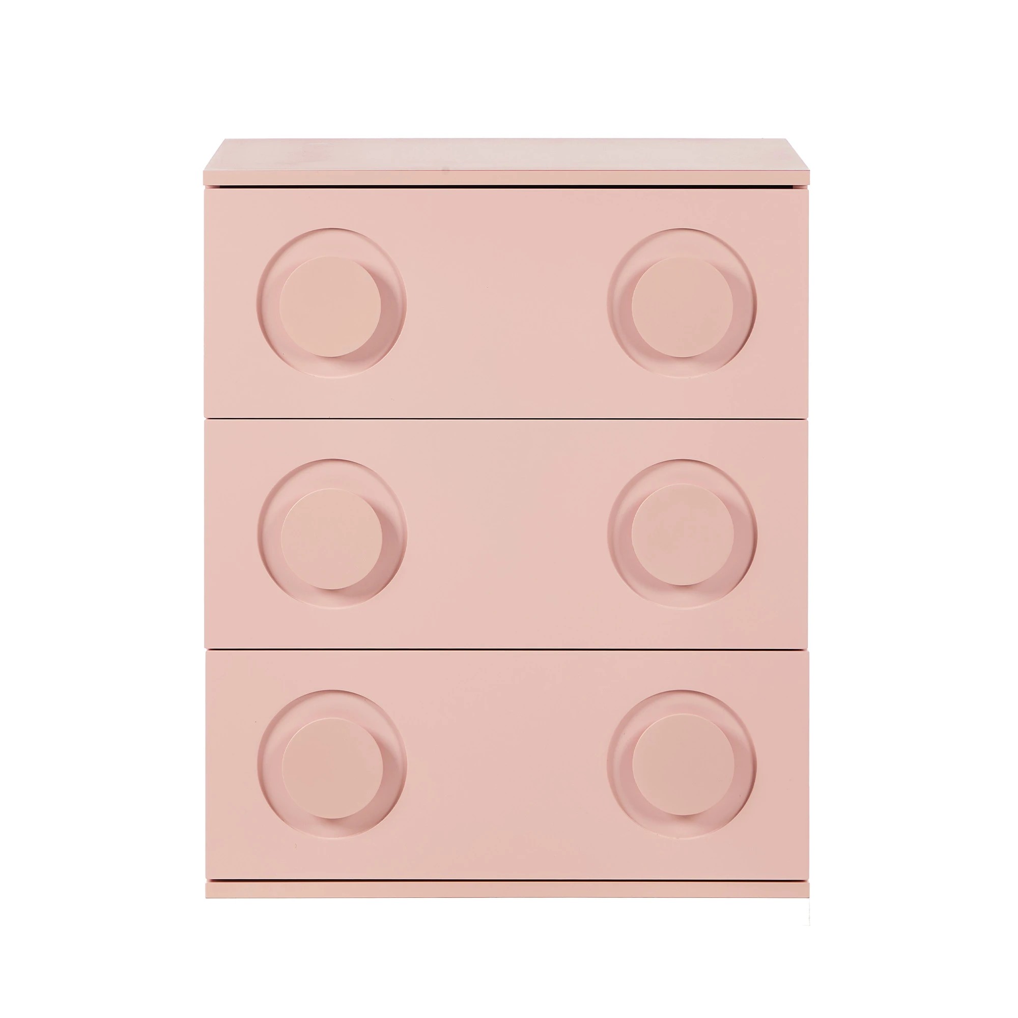 6 Oikiture 3 Chest of Drawers Spacious Cabinet Bedroom Dresser Nightstand - Pink, 6 of 9