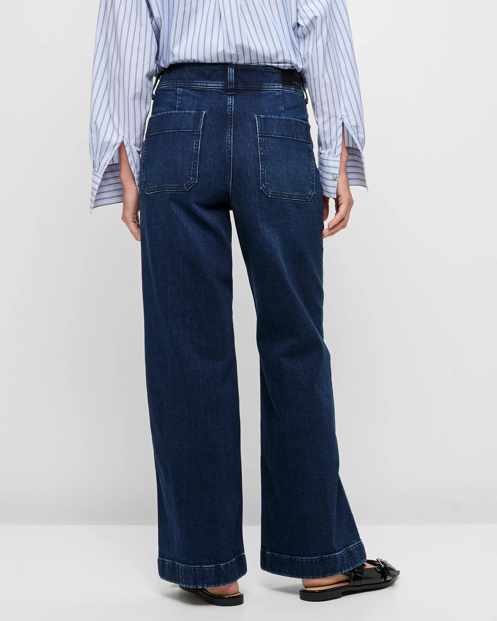 4 Target Mila Wide Leg High Rise Full Length Flat Front Denim Jeans MIDNIGHT BLUE, 4 of 6