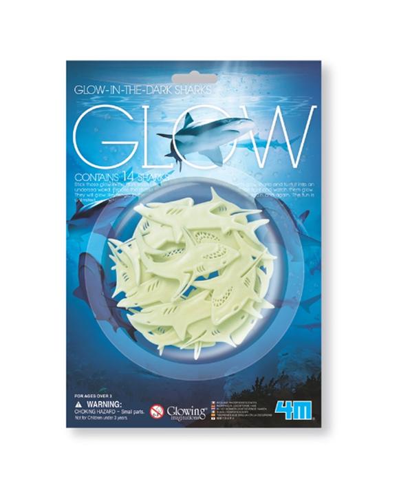 4M 14pc Glow Sharks Glowing Wall Ceiling Bedroom Decor Kids Toy