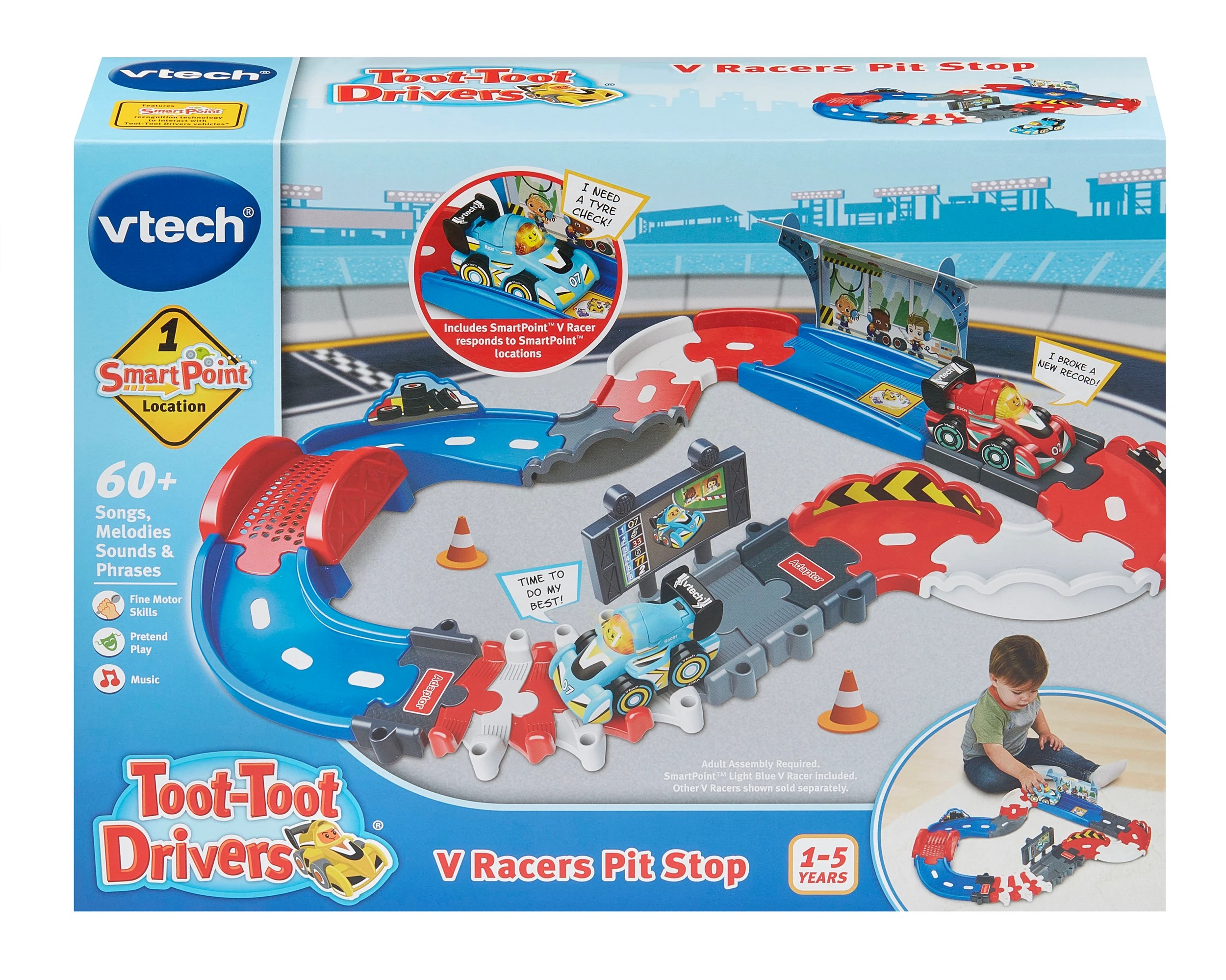 1 VTech Toot-Toot Drivers V Racers Pit Stop Playset, 1 of 4