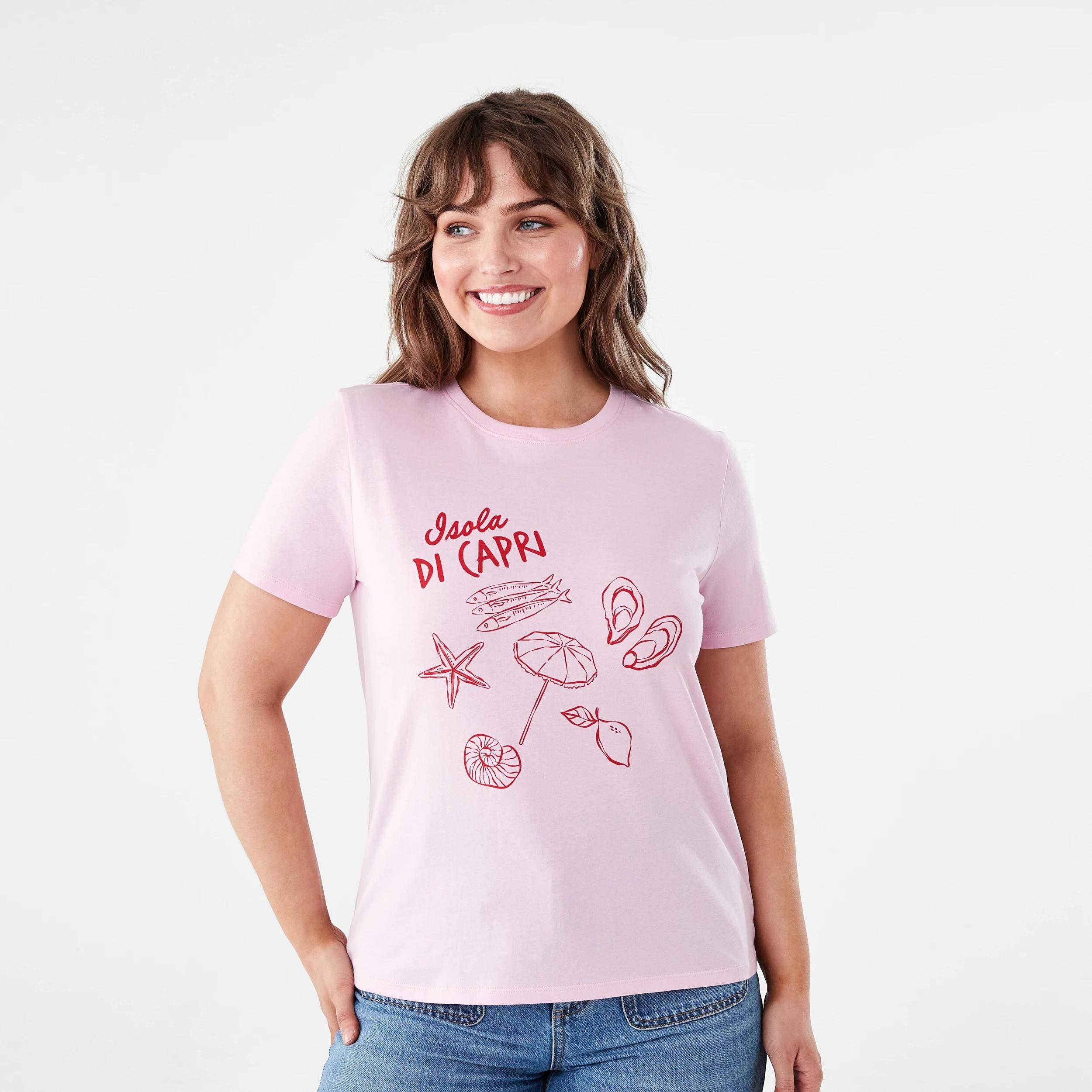 1 Short Sleeve Printed T-shirt Capri, 1 of 5