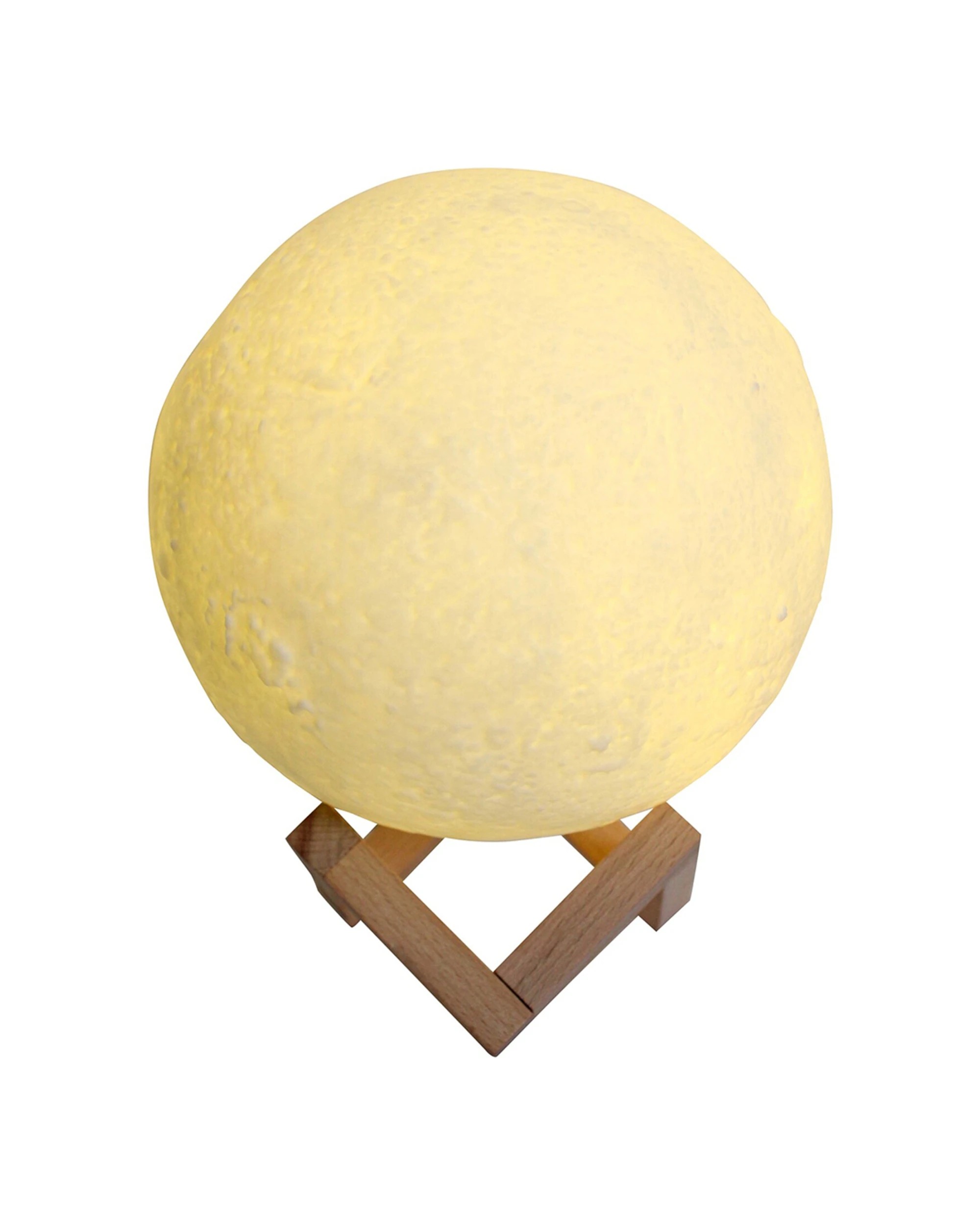 1 LVD Usb Moon Lamp Home Nursery Decor Children Baby With Wood Frame 17x21cm - Multi, 1 of 2