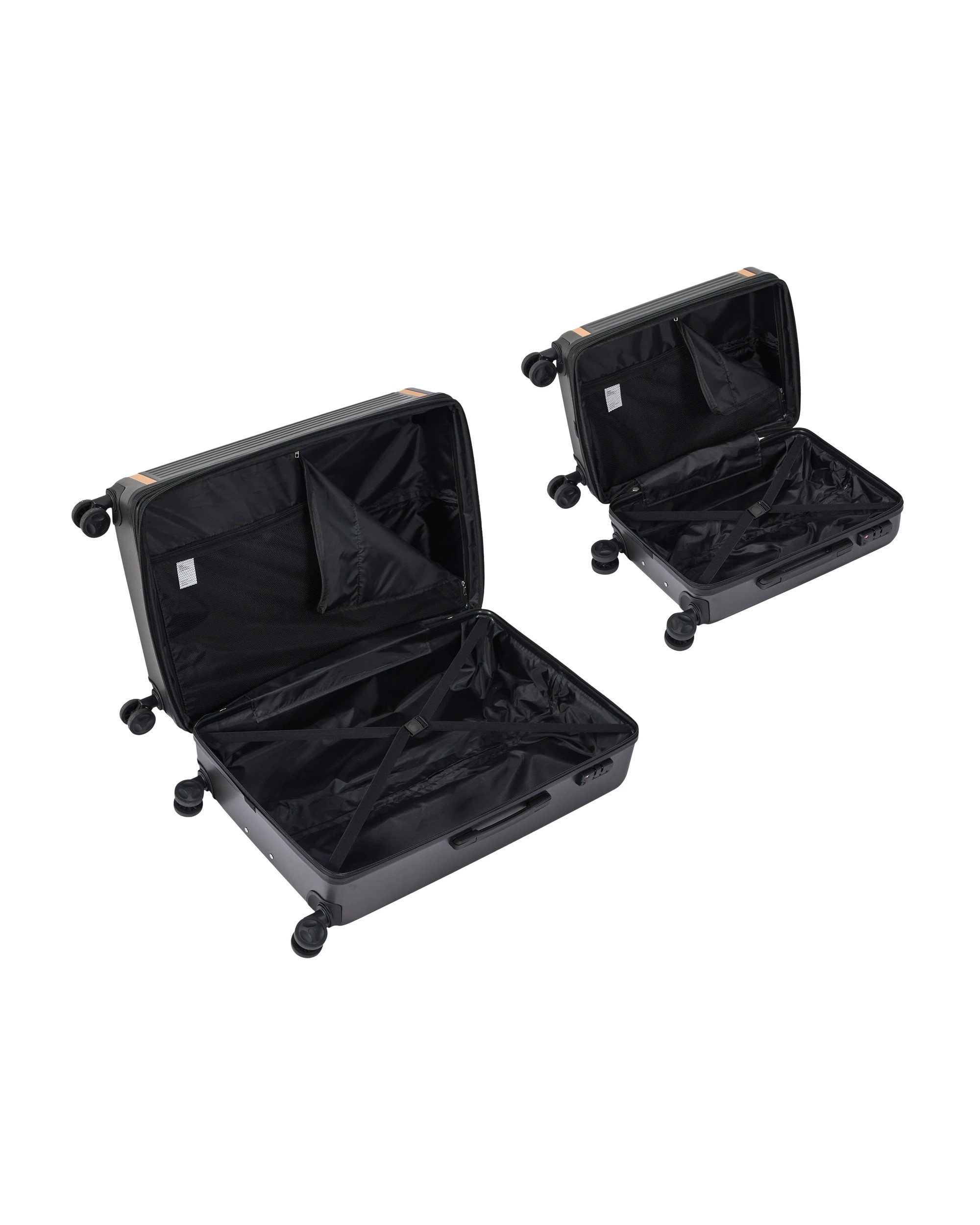 3 2 Piece Charcoal Beige Hard Case Set, 3 of 8