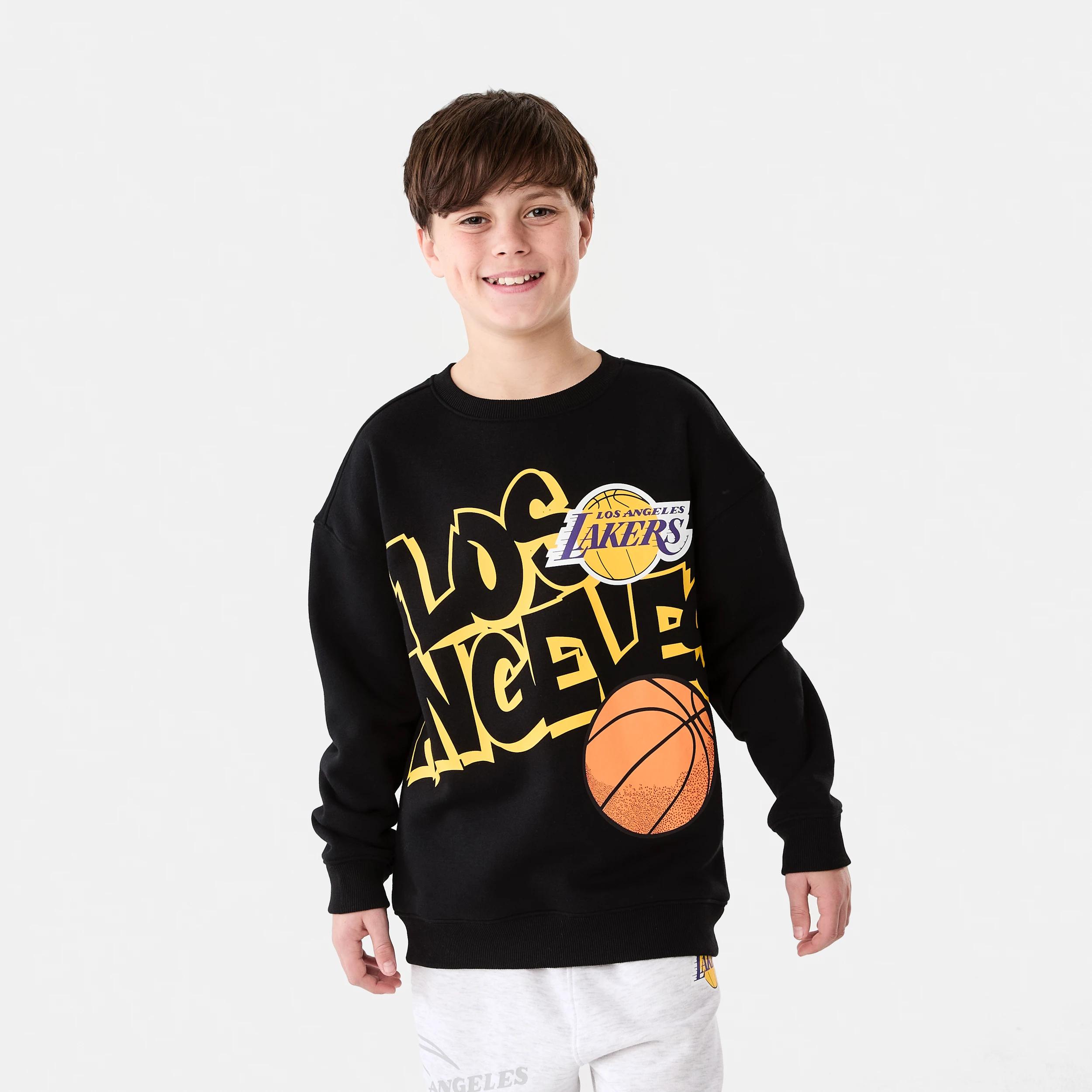 1 Official NBA Kids Fleece Crew Neck Top BLACK LAKERS FLEECE CREW, 1 of 7