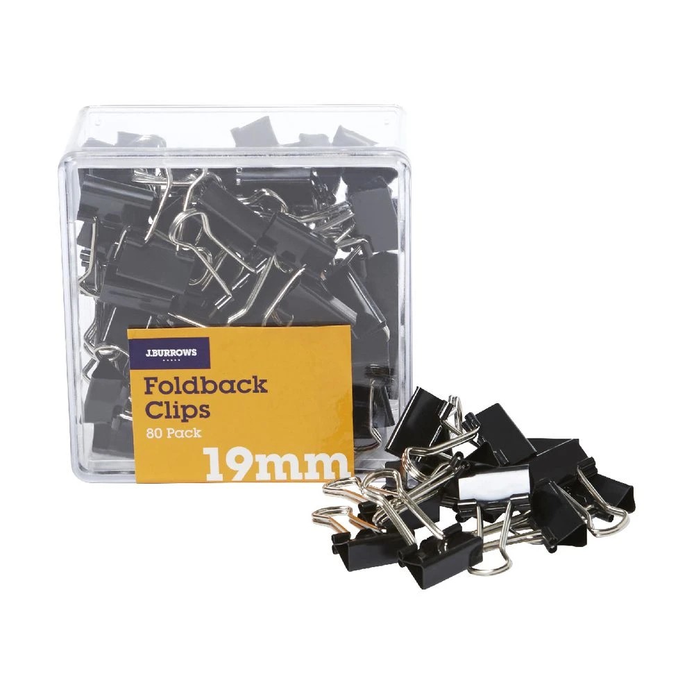 2 J.Burrows 19mm Foldback Clips 80 Pack, 2 of 3