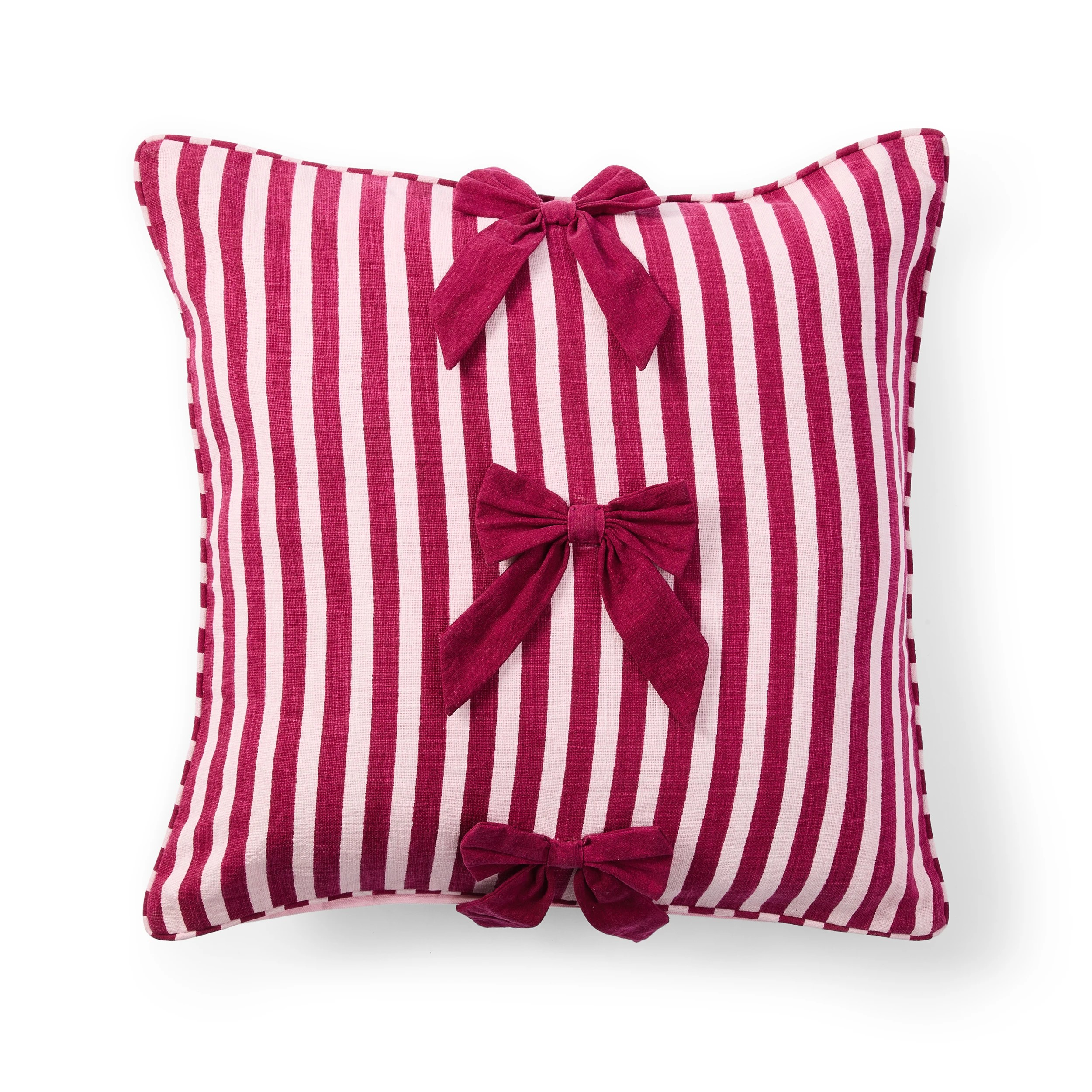 1 50cm Bow Cushion Cover - Red and Pink, 1 of 5