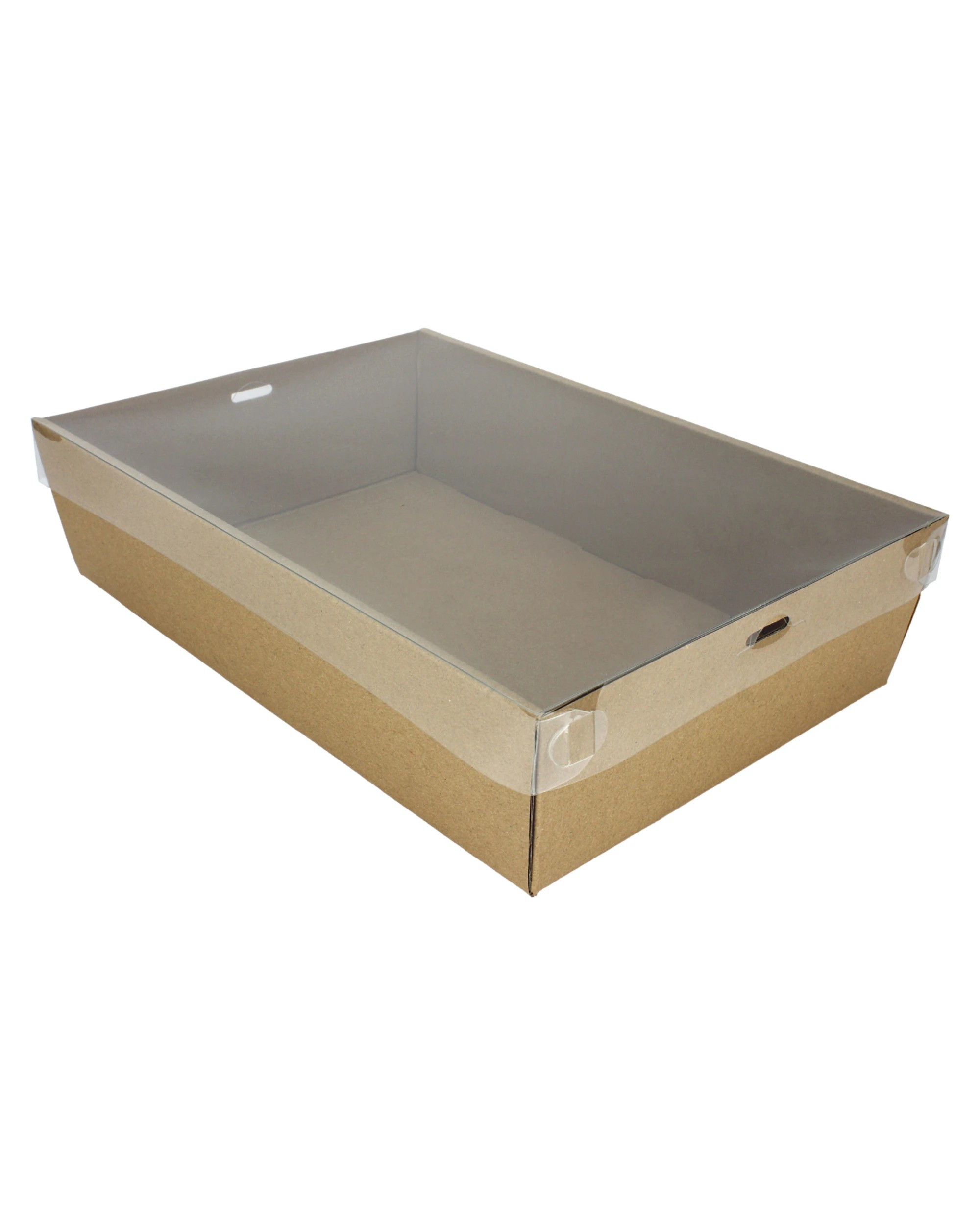 1 Spice Kitchen Kraft Grazing Box with Clear Plastic Lid 30.5cm x 20.5cm x 8cm - Brown, 1 of 4