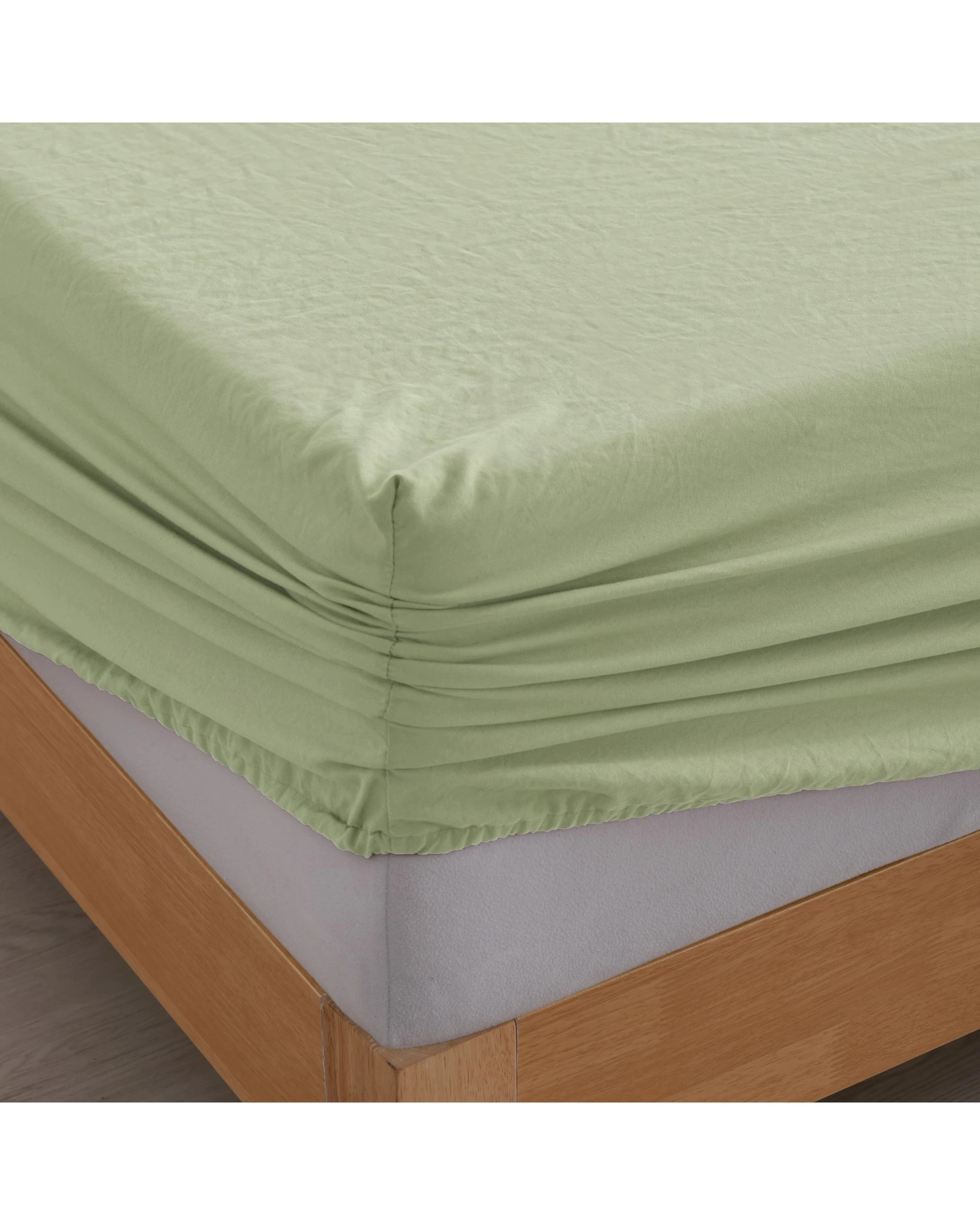 5 Dreamaker Superfine Washed Microfibre Sheet Set - King Single Bed - Green, 5 of 6