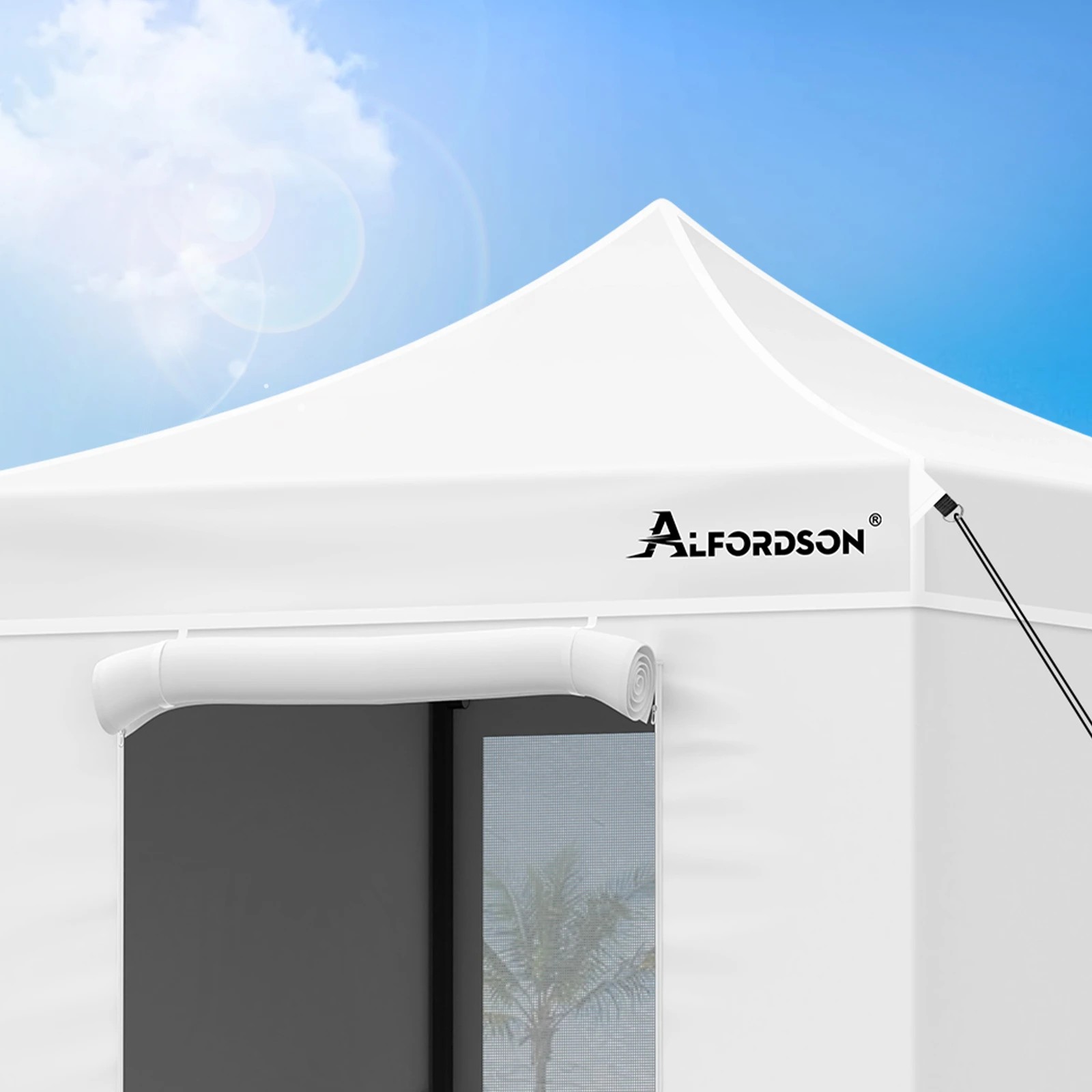 5 Alfordson Gazebo 3x3m Pop Up Marquee 600D Oxford Folding Camping Tent - White, 5 of 9