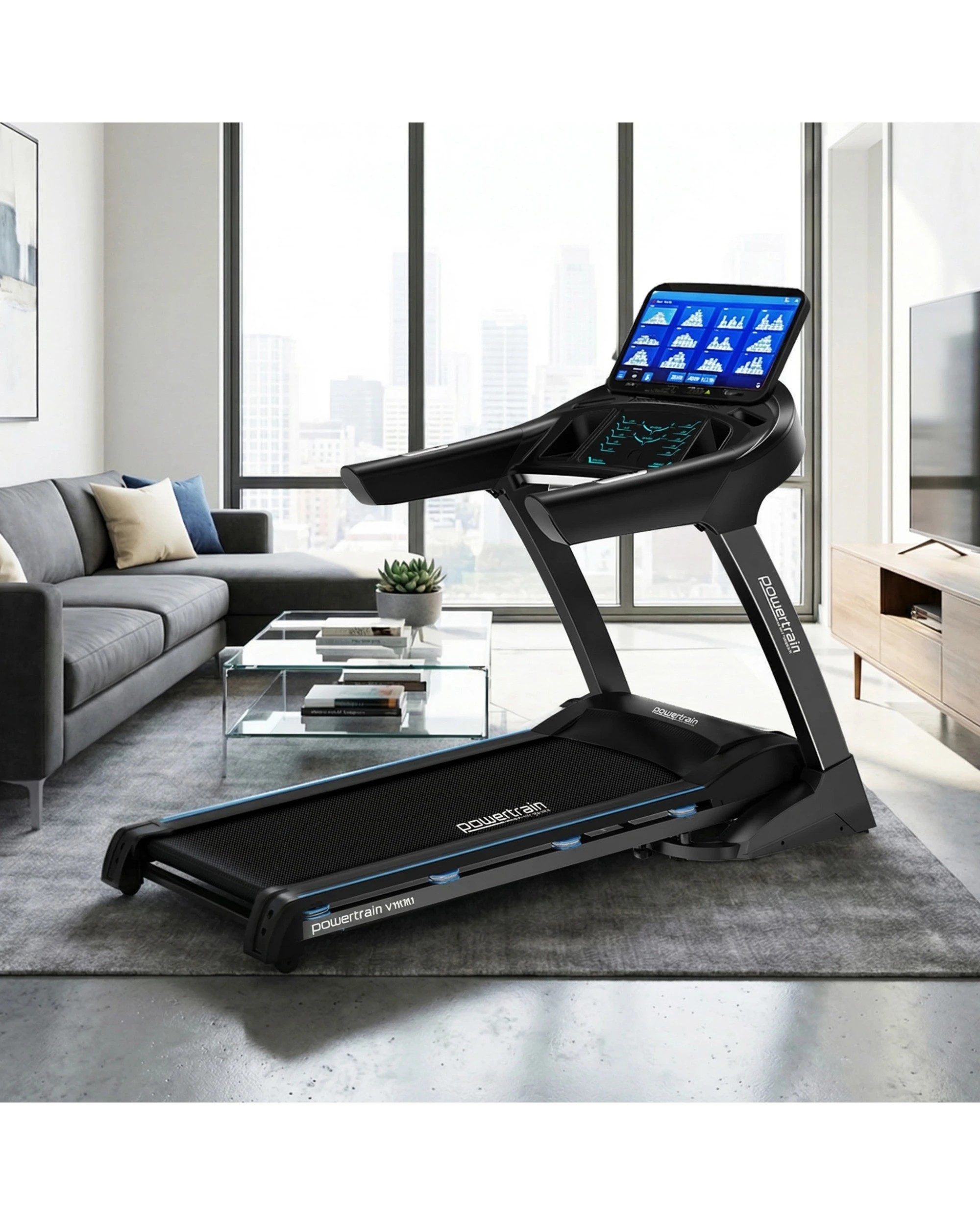 6 Powertrain V1100 Treadmill Electric Exercise Machine Home Gym Cardio Running Fitness, 6 of 8