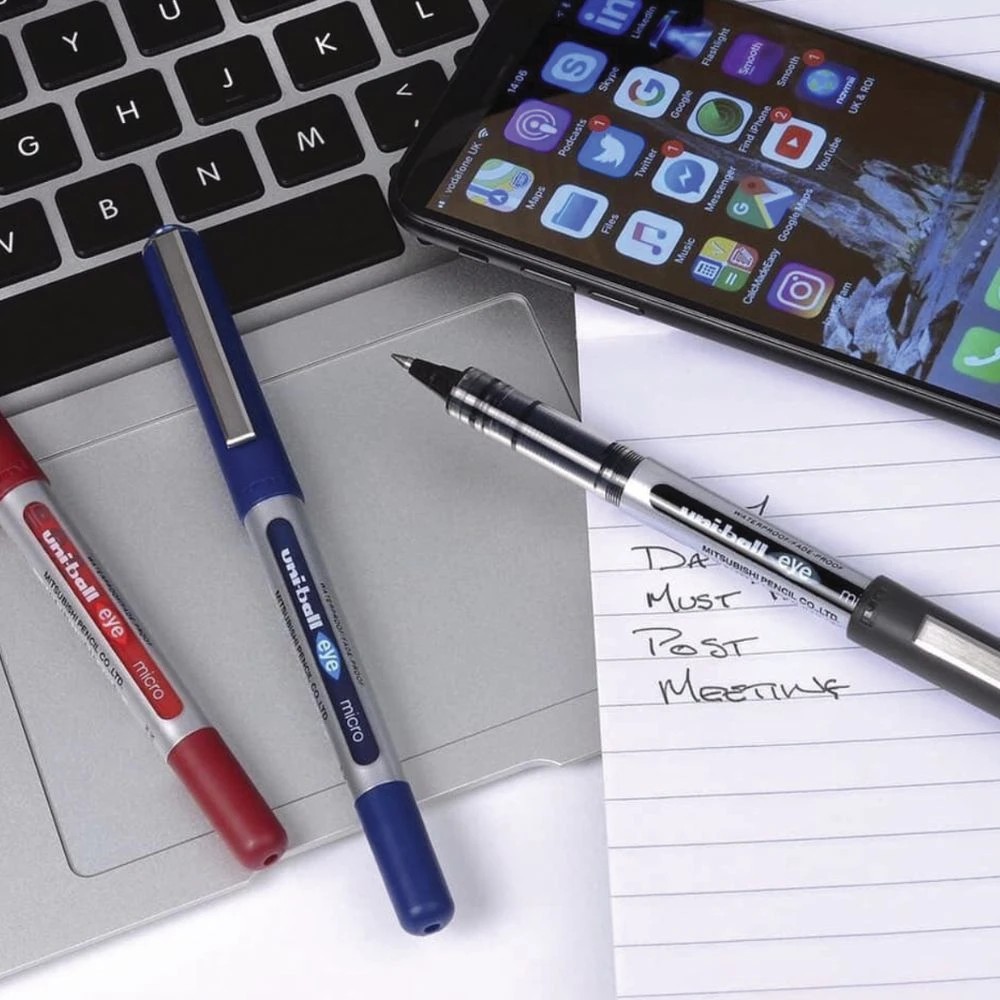 3 Uni-Ball Eye Micro Rollerball Pens Black 4 Pack, 3 of 6