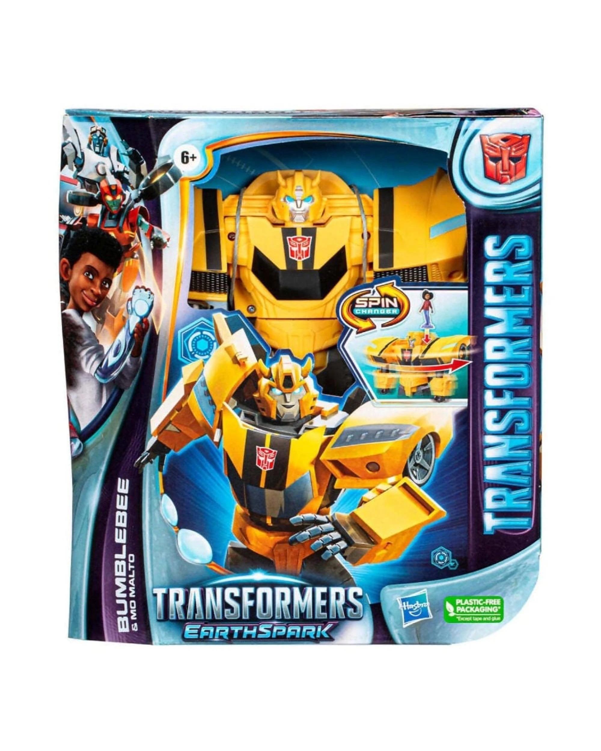 1 Transformers Earthspark Spin Changer Bumblebee and Mo Malto Action Figure, 1 of 5