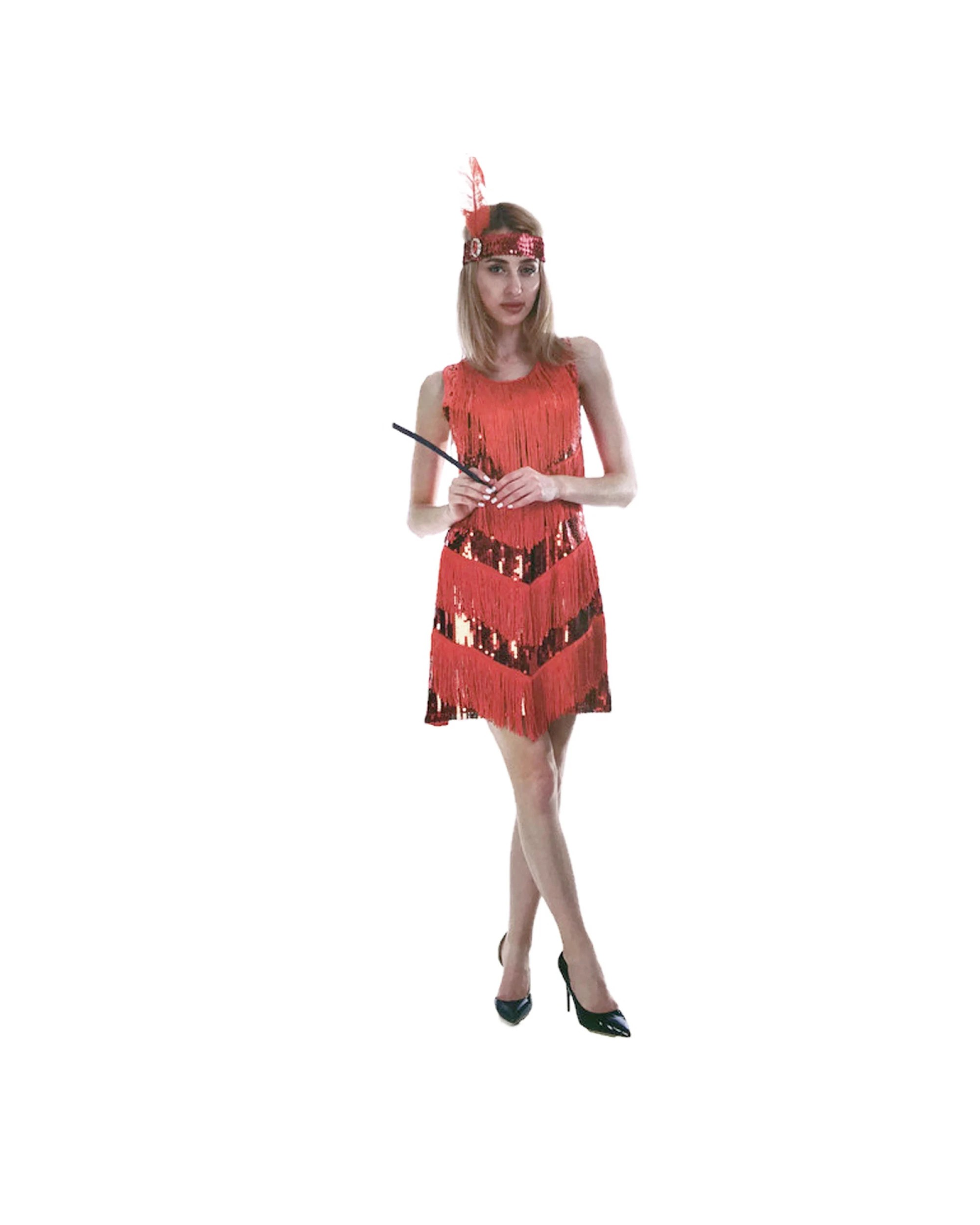 1 BR Costumes Sequin Flapper Costume with Fringe and Tassels - One Size, 1 of 1