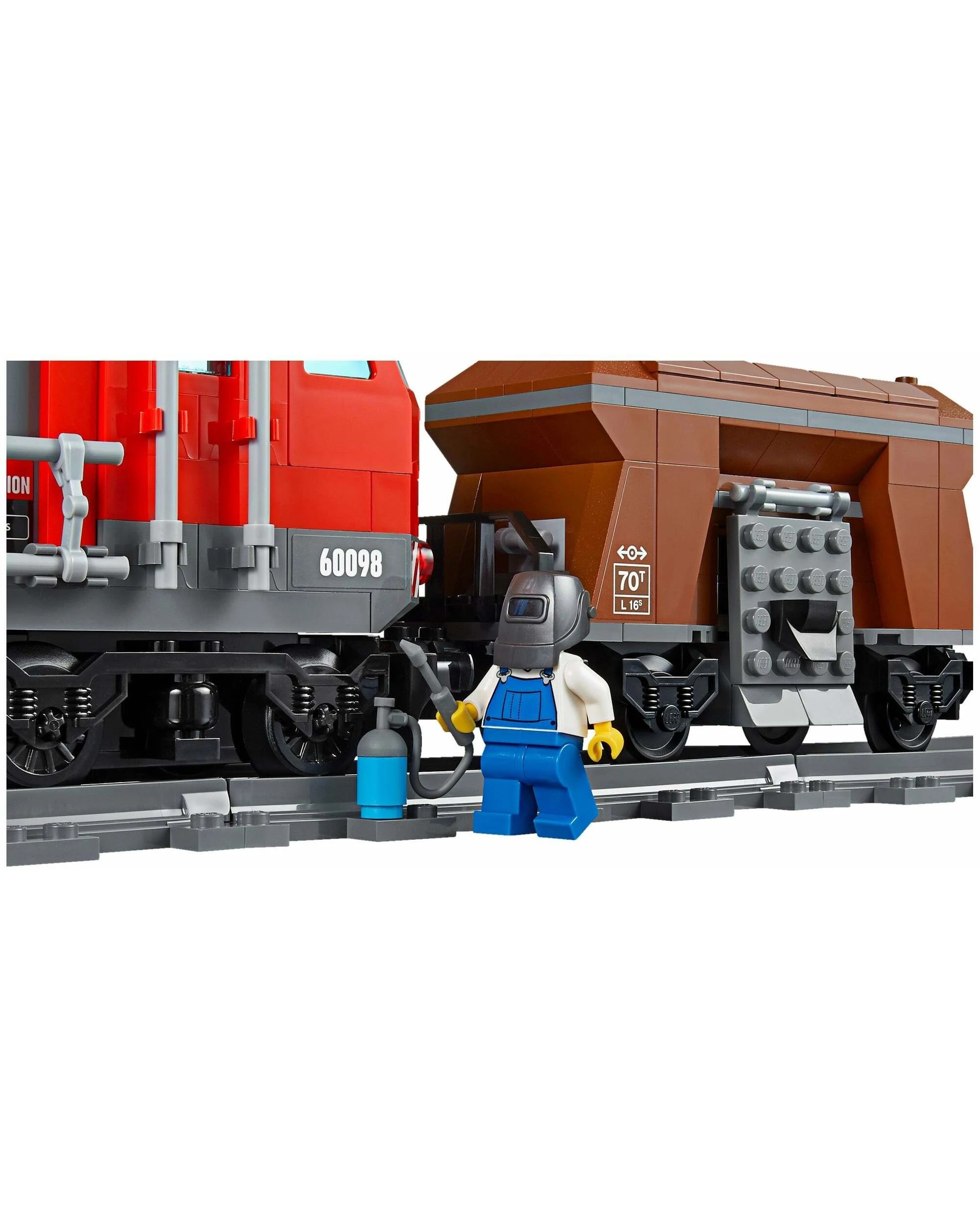 3 LEGO 60098 Heavy-Haul Train Set with Crane, Helicopter & Backhoe, 3 of 4