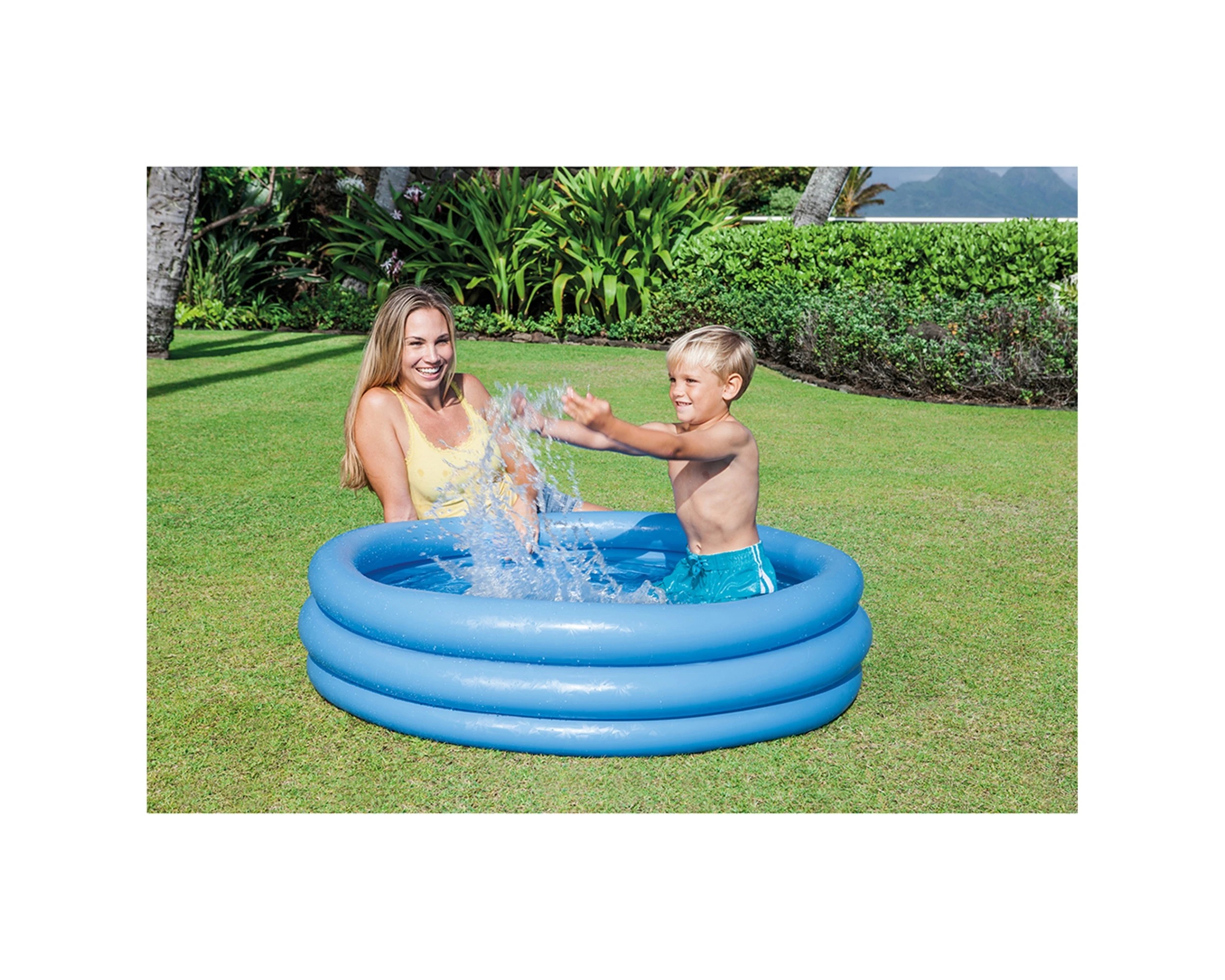 2 INTEX Crystal 114x25cm Inflatable Swimming Pool Kids Portable Outdoor - - Blue, 2 of 3