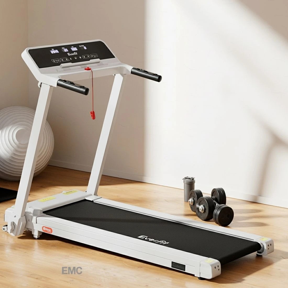 4 Everfit Treadmill Electric Home Gym Fitness Exercise Knob Foldable 420mm - White, 4 of 6