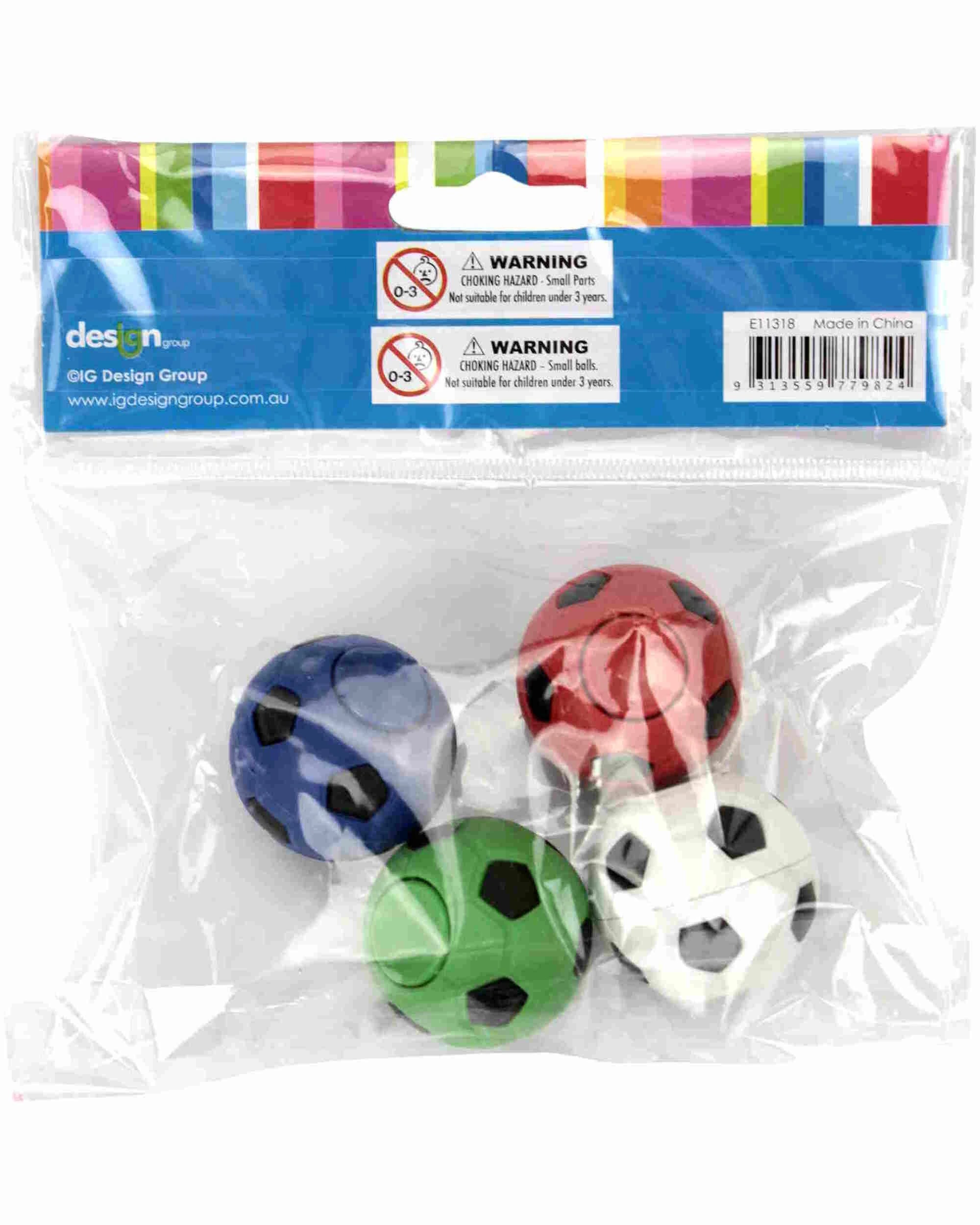 3 Artwrap Soccer Ball Fidget Spinners Pack of 4 - Multi, 3 of 3