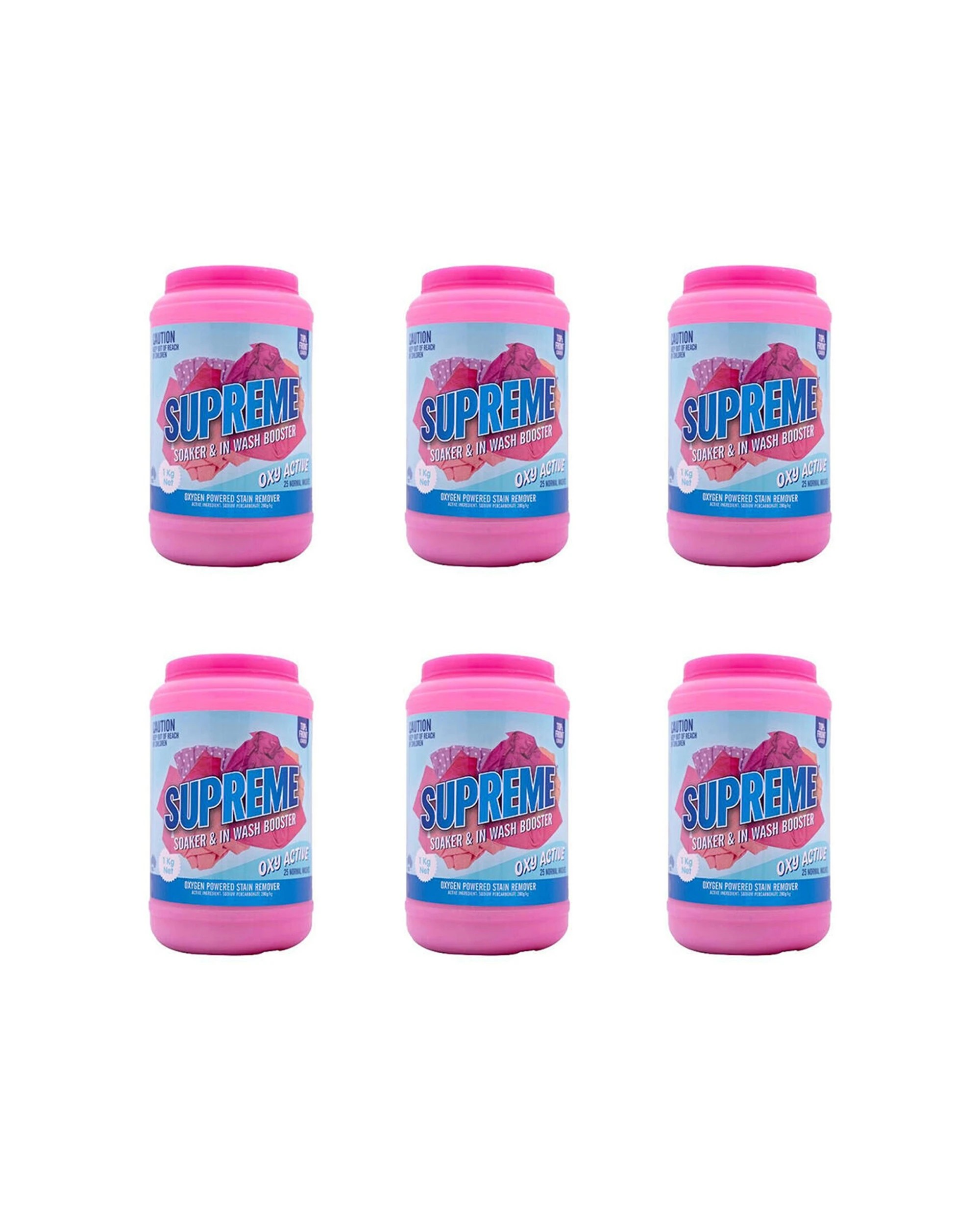 1 Supreme 6PK Oxy Active Oxygen Stain Remover Cleaner Laundry 1kg Pack - Multi, 1 of 5