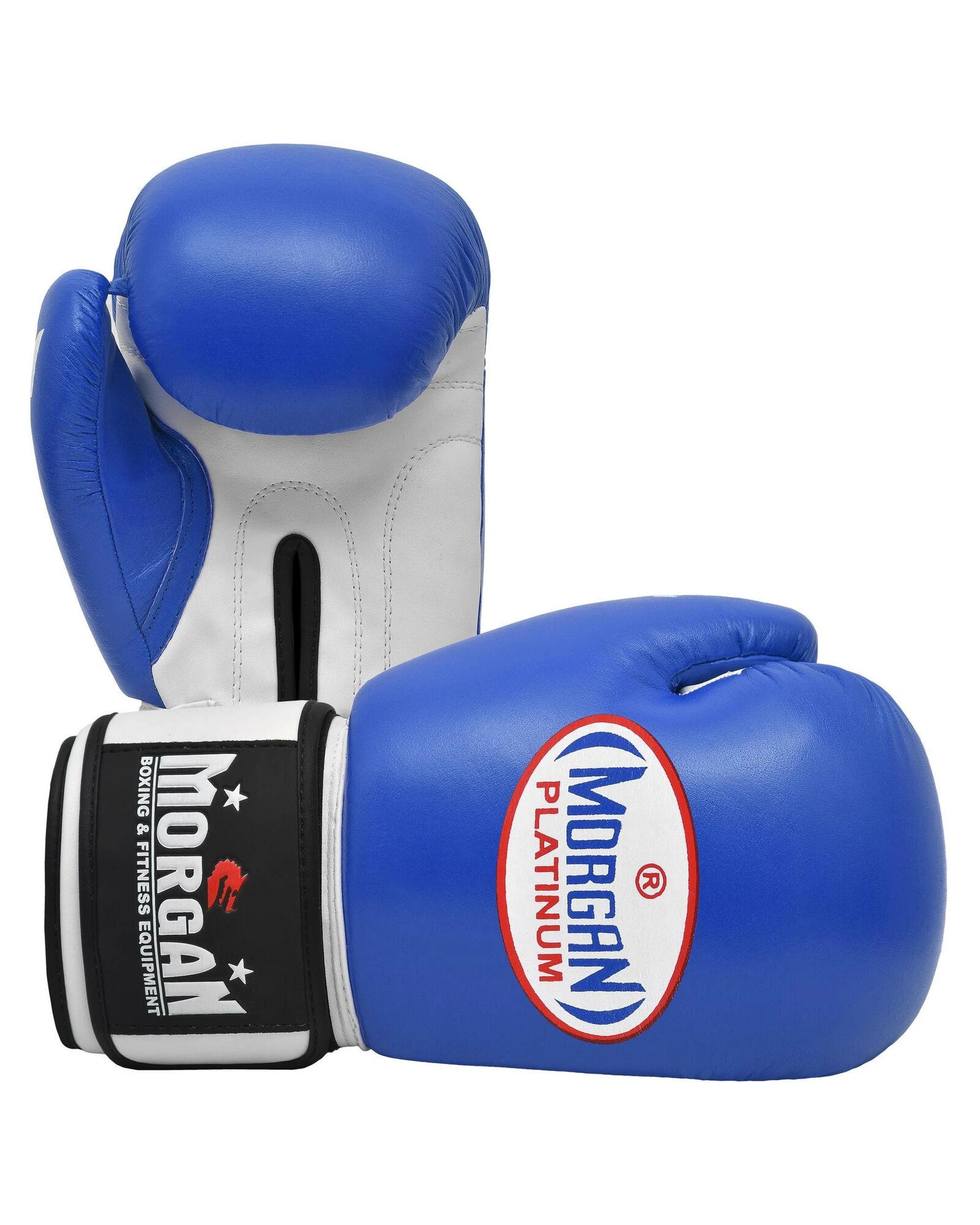 2 Morgan Sports V2 Platinum Leather Sparring Gloves 16oz - Blue, 2 of 5