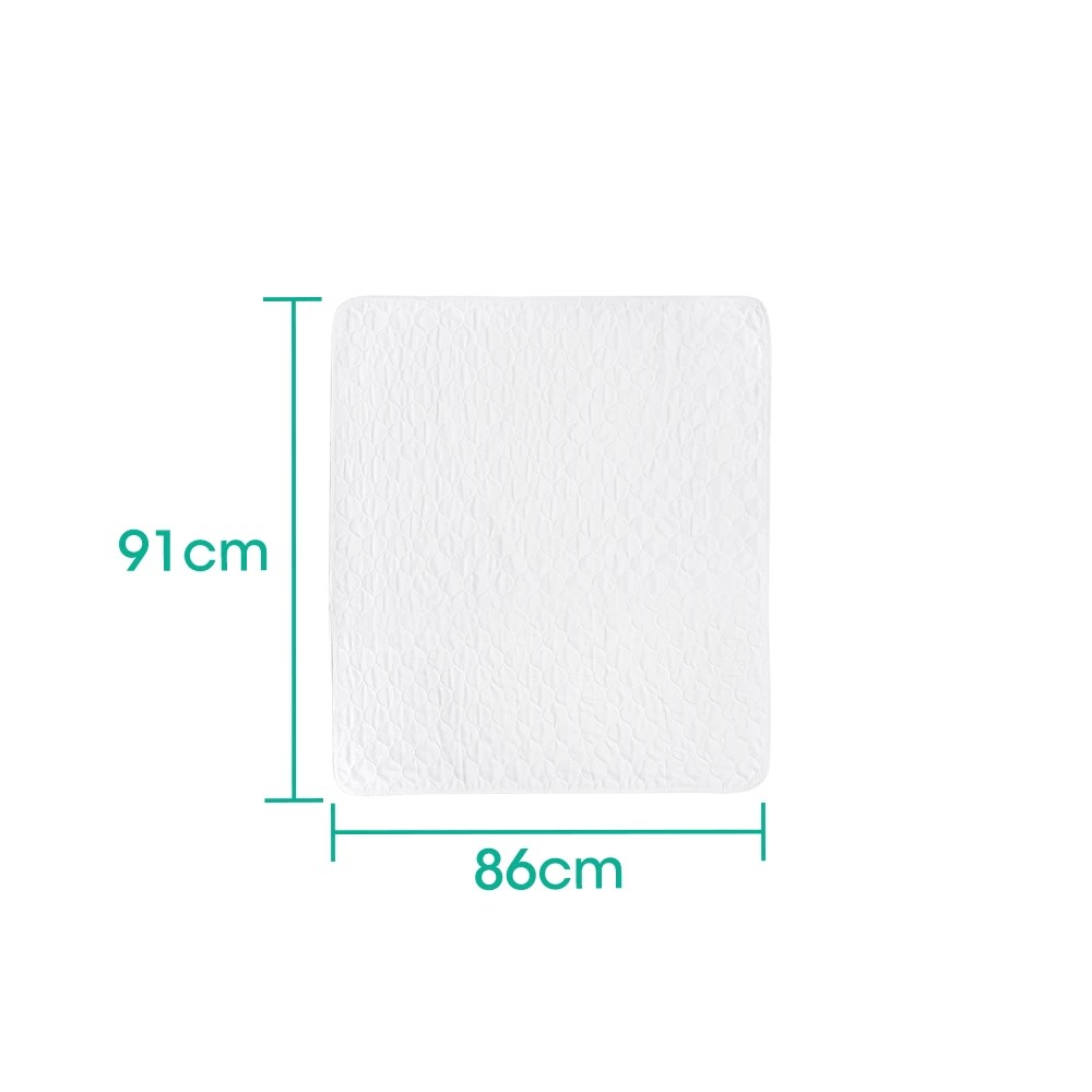 2 ZUNI Bed Pad Waterproof Protector Incontinence Underpad Washable 91CM 2PCS - White, 2 of 3