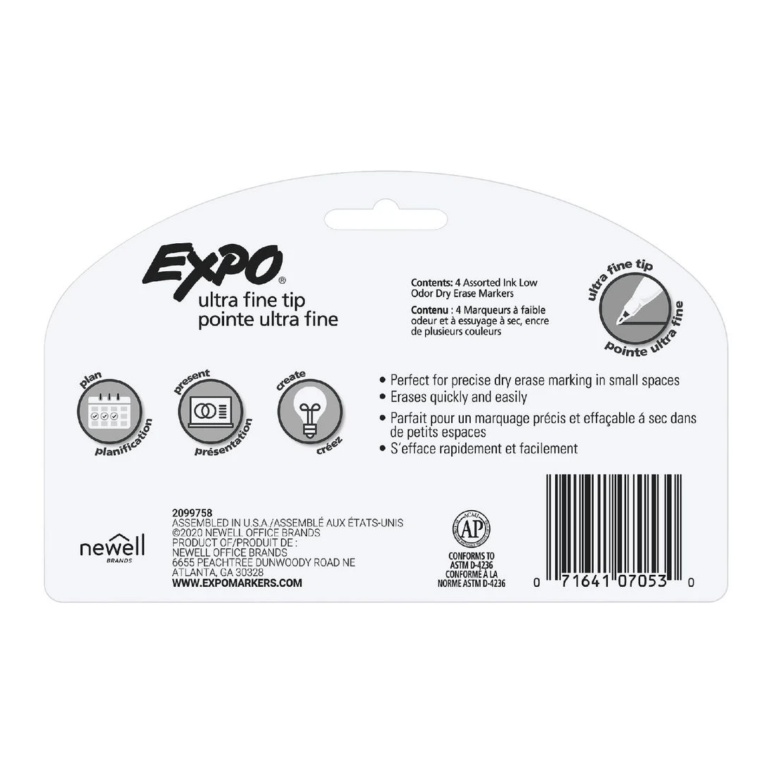 4 Expo Ultra Fine Whiteboard Markers Bullet Assorted 4 Pack, 4 of 4