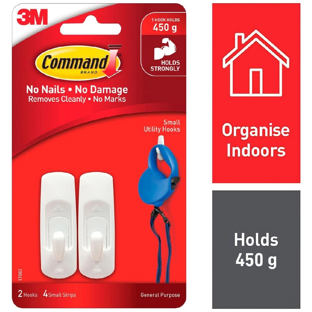 1 3M Command Small Hooks 2 Pack, 1 of 8
