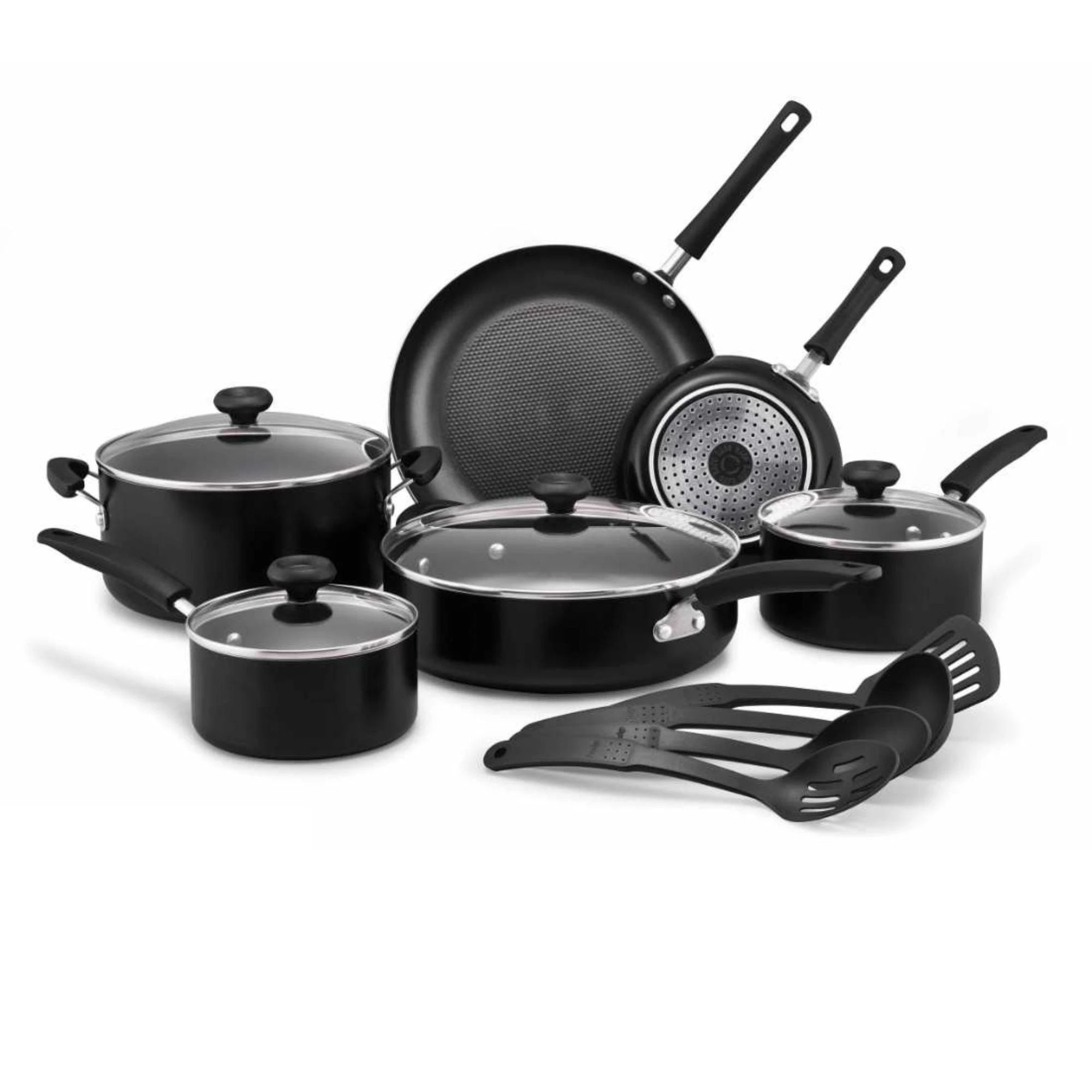 1 RACO Smartstart Nonstick Induction 6 Piece Cookware Set + 4 Bonus Tools - Black, 1 of 1