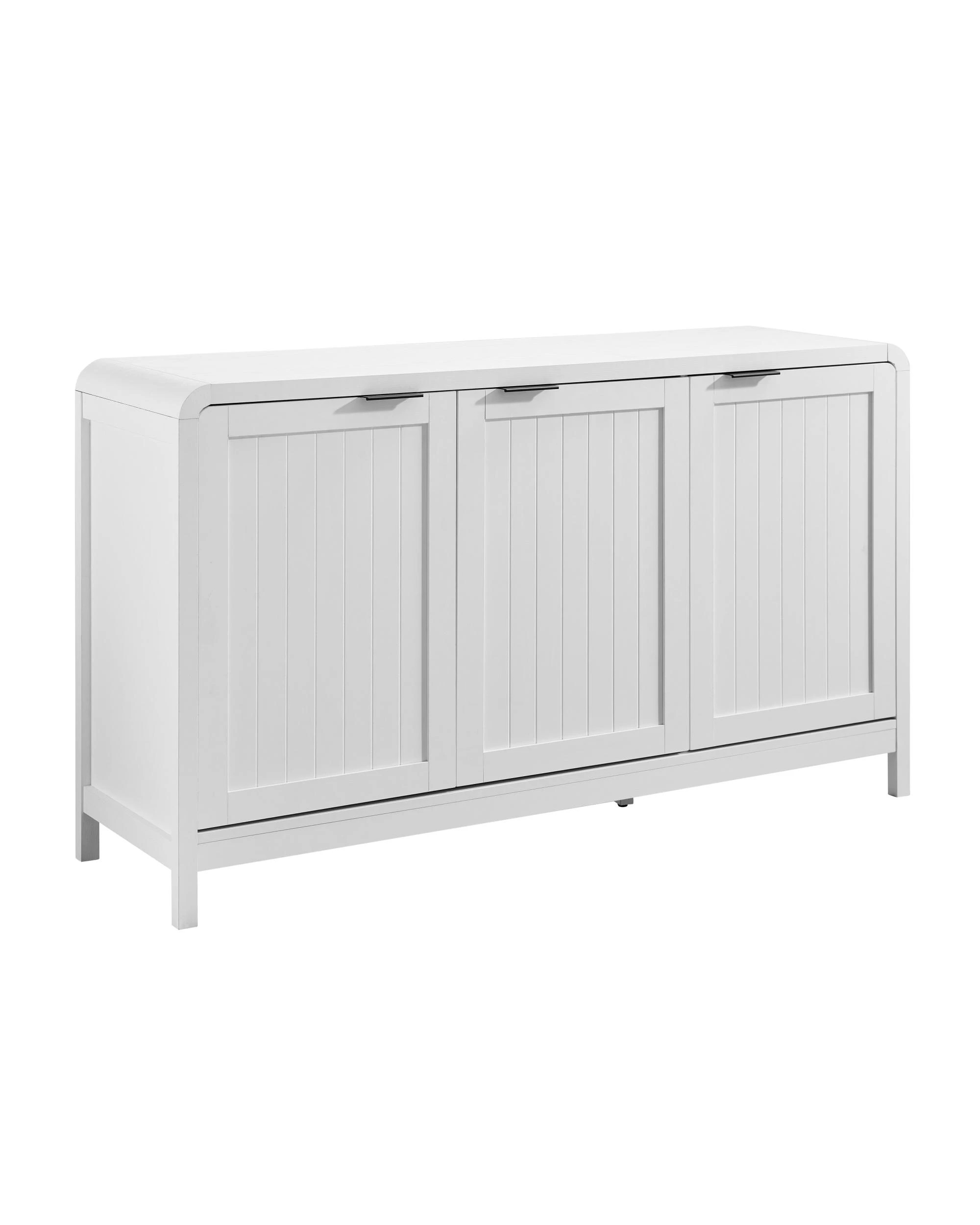 1 Kodu Rounded Look Buffet Sideboard Cabinet 3 Doors - White, 1 of 10