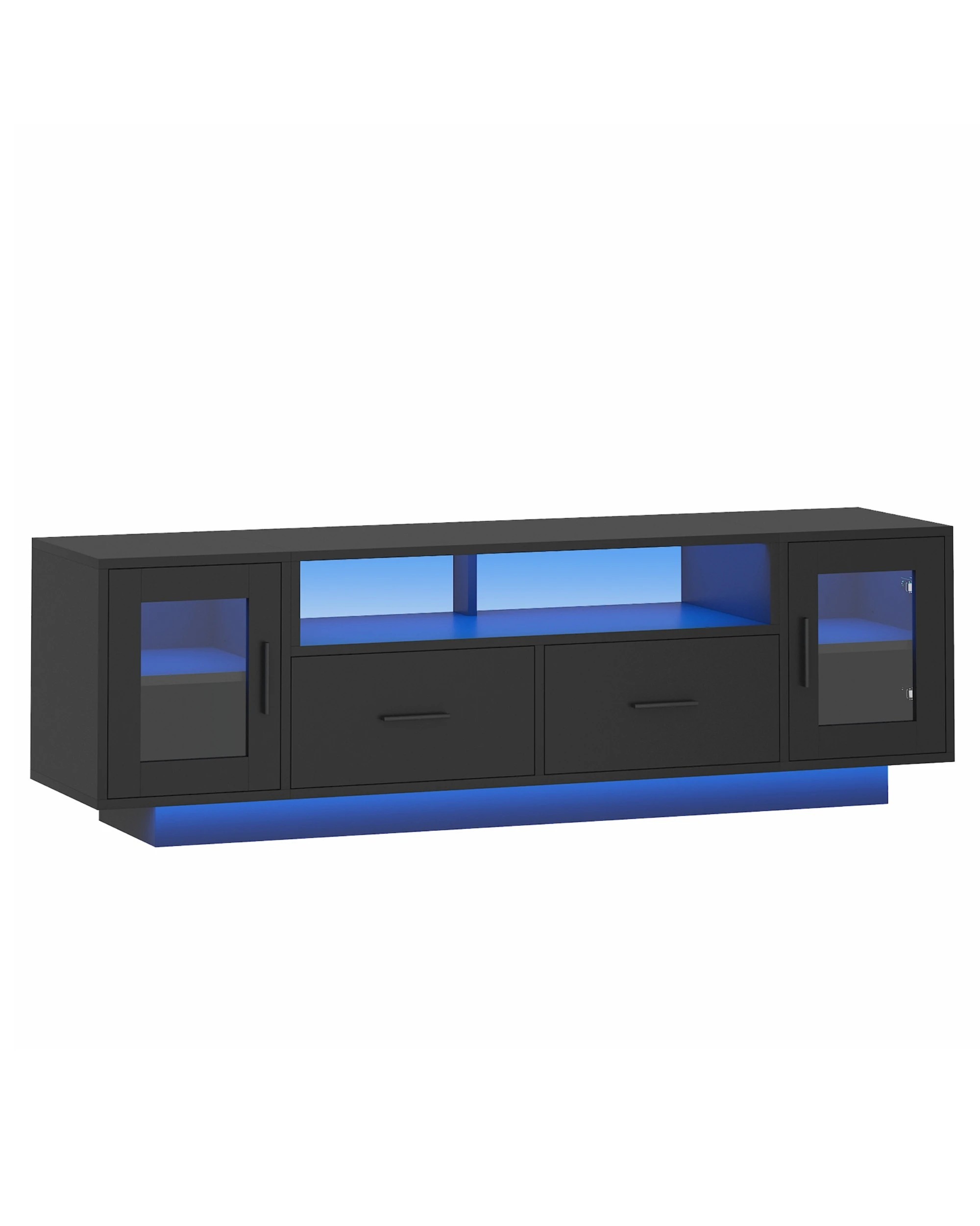 7 Advwin 140cm TV Cabinet LED Entertainment Unit Stand w/ Drawer & Door Media Console Table, 7 of 8