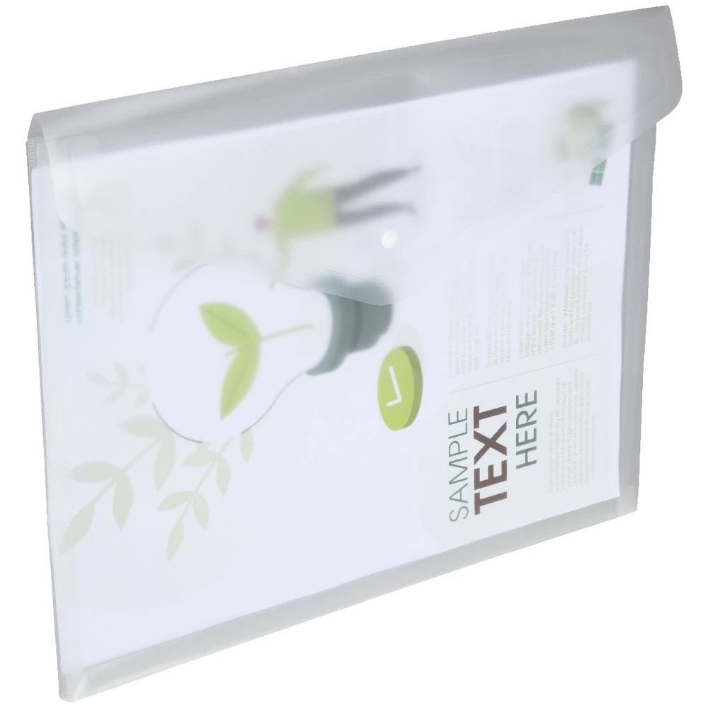 3 J.Burrows A3 Button Document Wallet Clear, 3 of 3