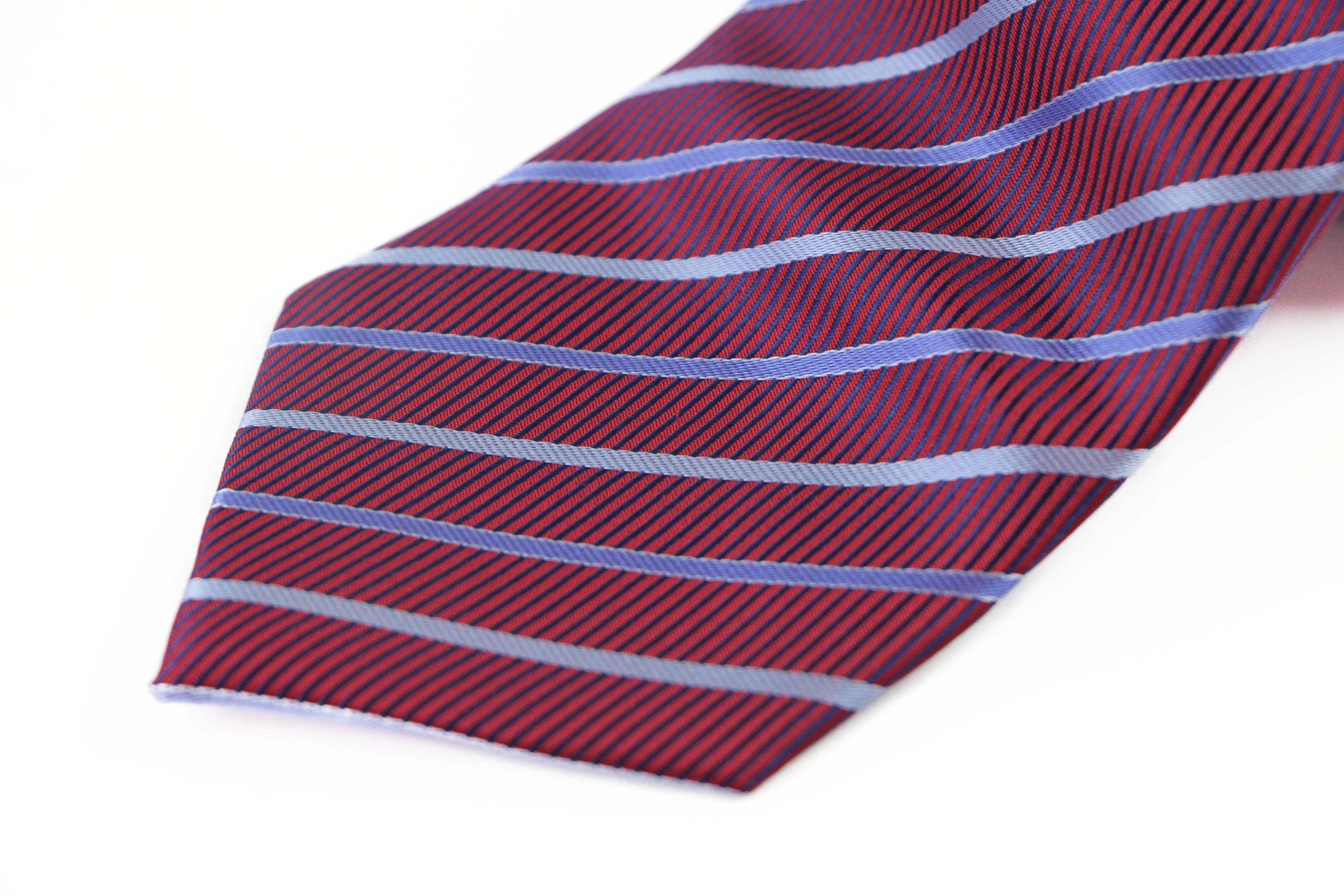 3 Zasel Mens Dark Red Striped 8cm Patterned Neck Tie - Multi, 3 of 3