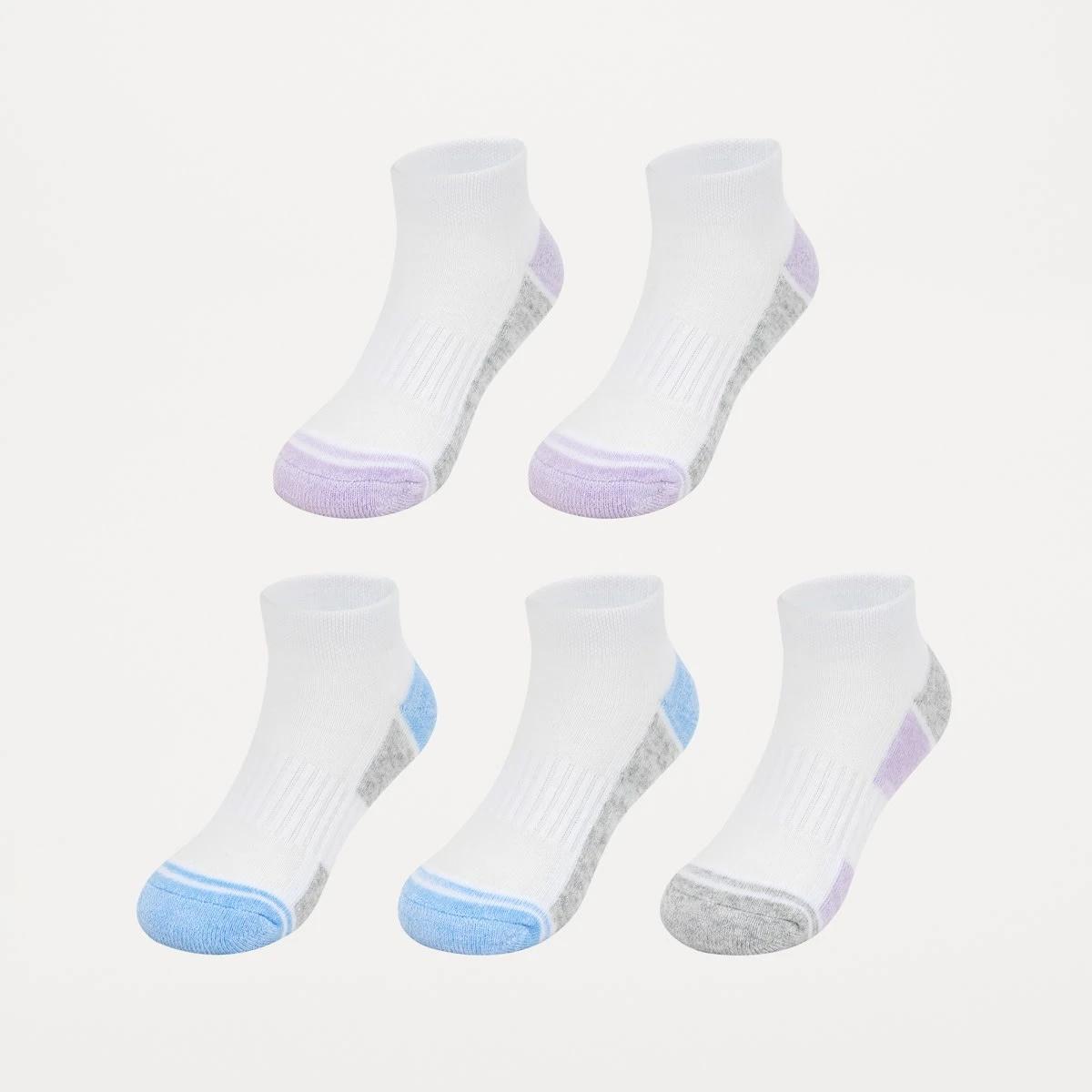 1 5 Pack Active Kids Low Cut Socks PURPLE, BLUE, 1 of 3