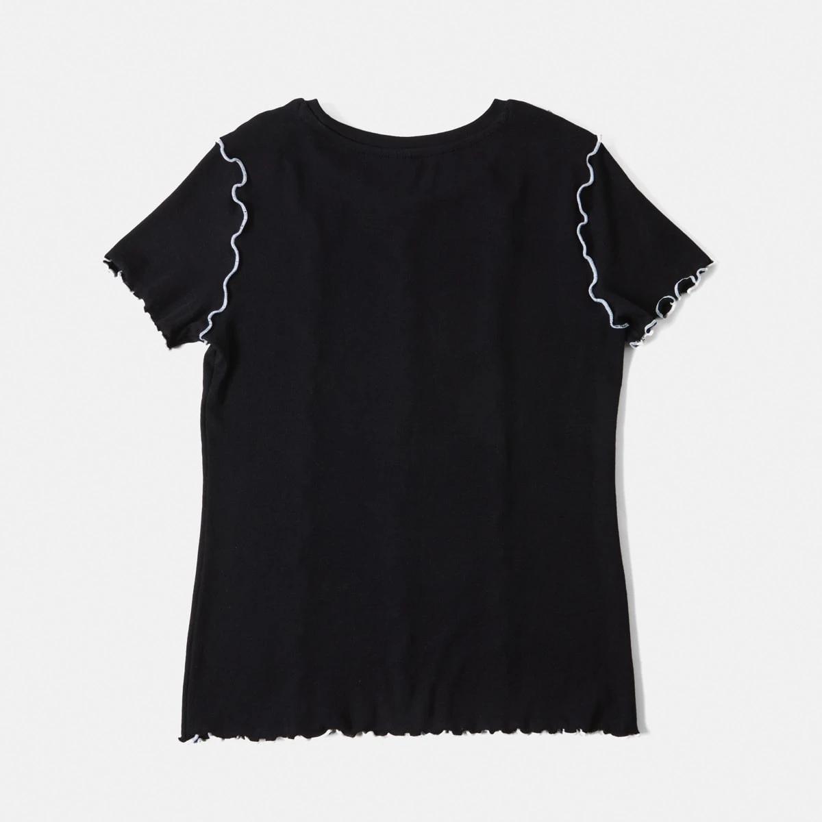 9 Seamed T-shirt Black, 9 of 9