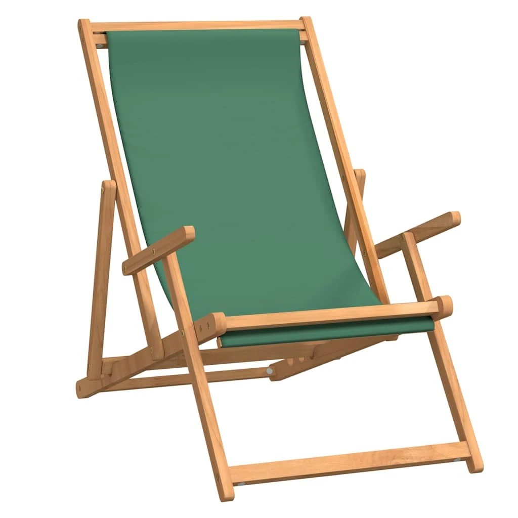 2 vidaXL Beach chair Foldable - Green, 2 of 8